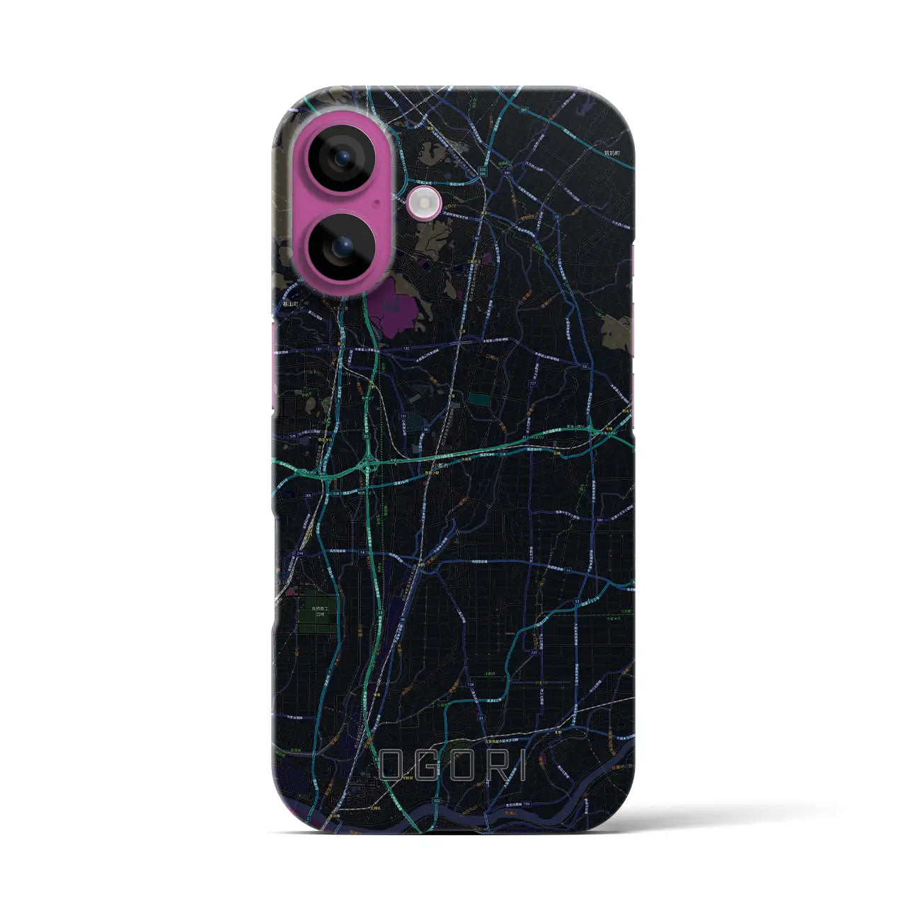 【小郡(福岡県)】地図柄iPhoneケース(バックカバータイプ)