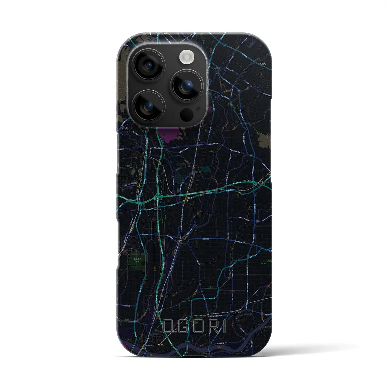 【小郡(福岡県)】地図柄iPhoneケース(バックカバータイプ)