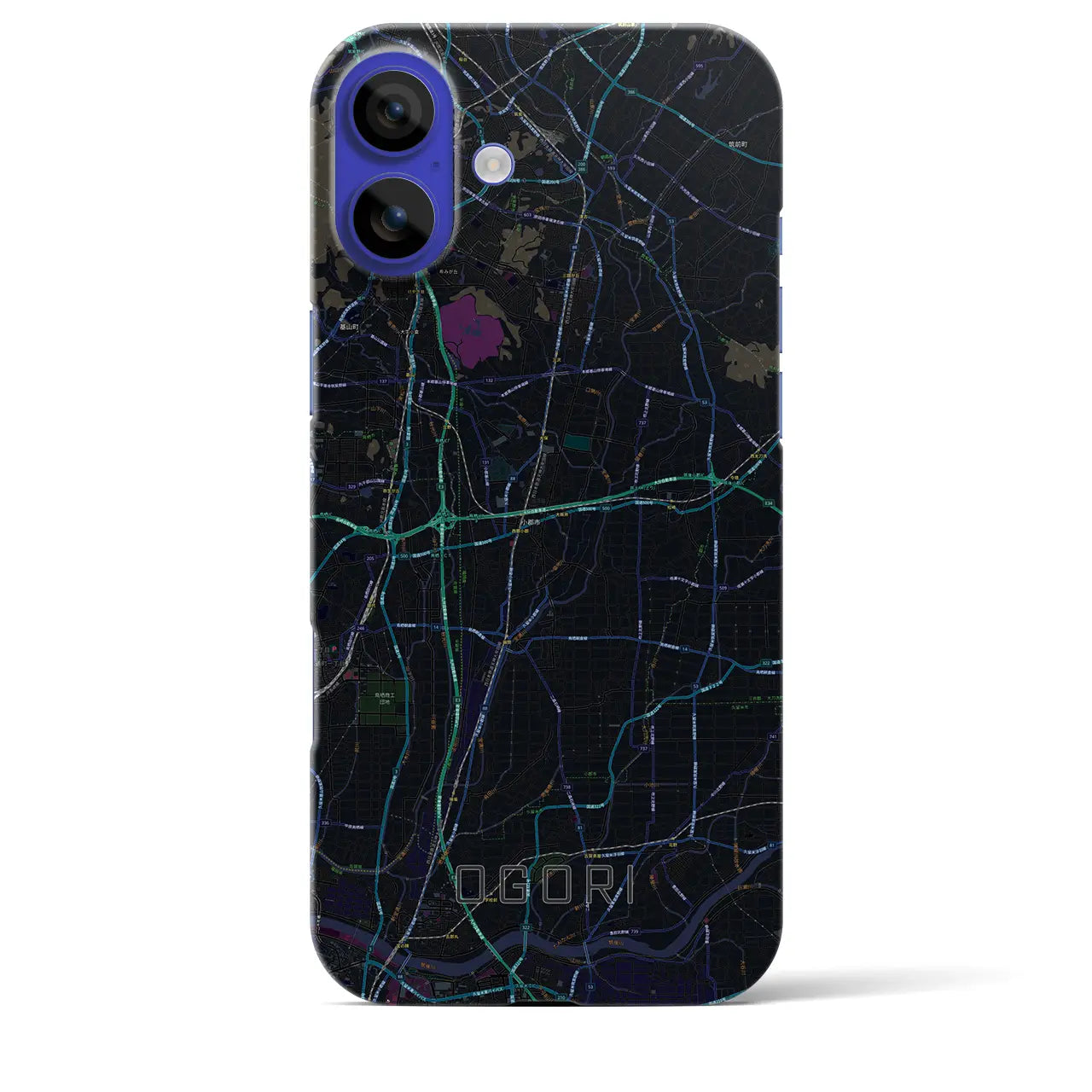 【小郡(福岡県)】地図柄iPhoneケース(バックカバータイプ)
