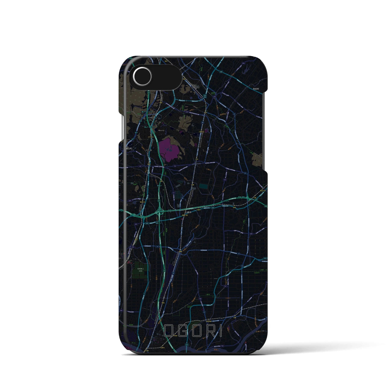 【小郡(福岡県)】地図柄iPhoneケース(バックカバータイプ)