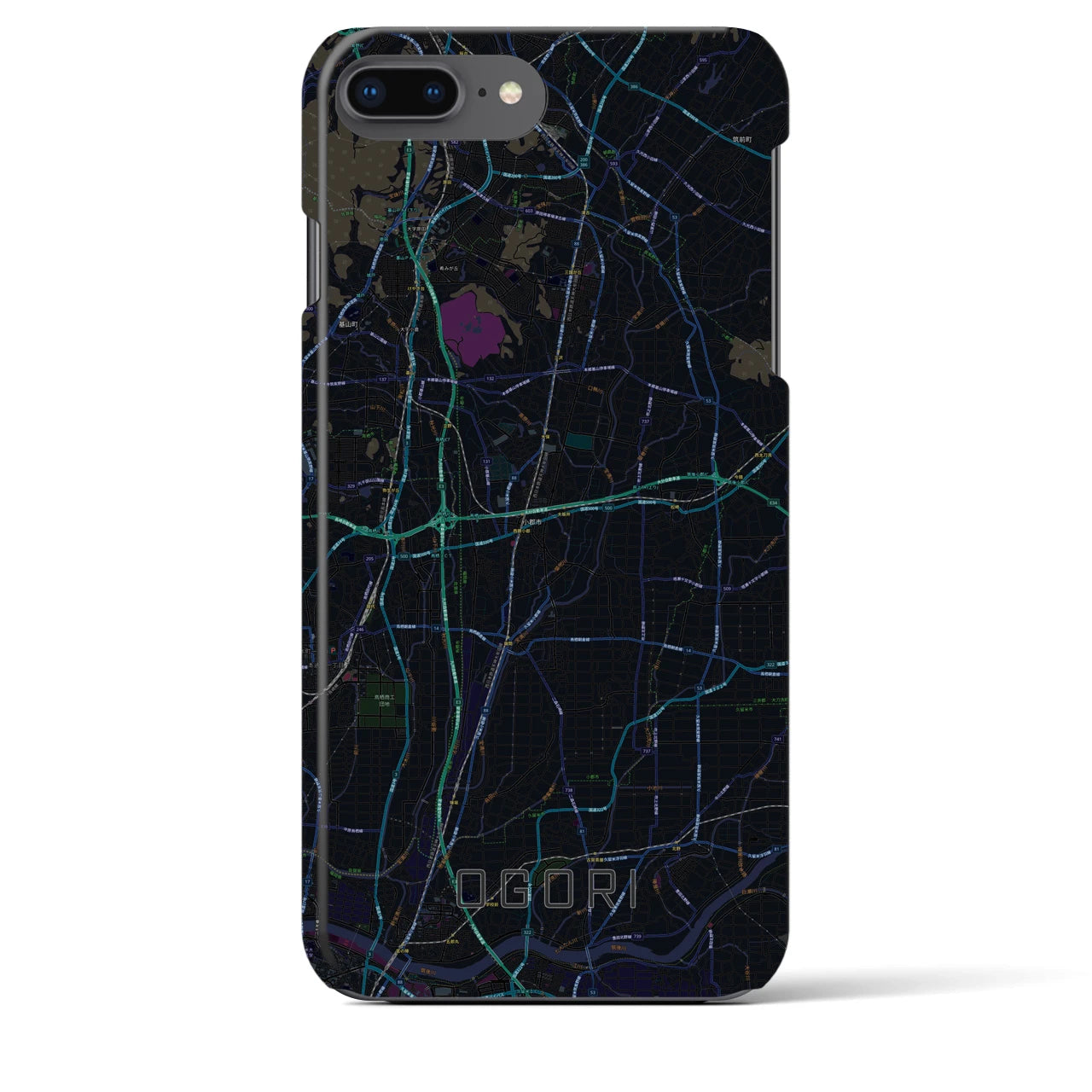 【小郡(福岡県)】地図柄iPhoneケース(バックカバータイプ)