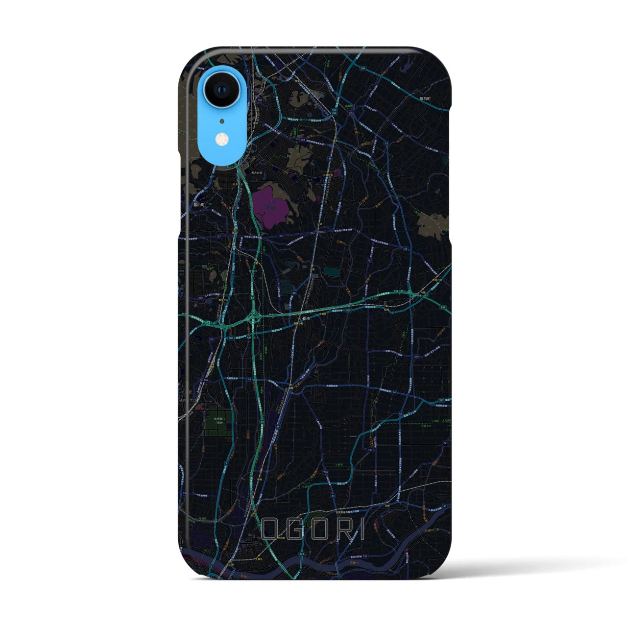 【小郡(福岡県)】地図柄iPhoneケース(バックカバータイプ)