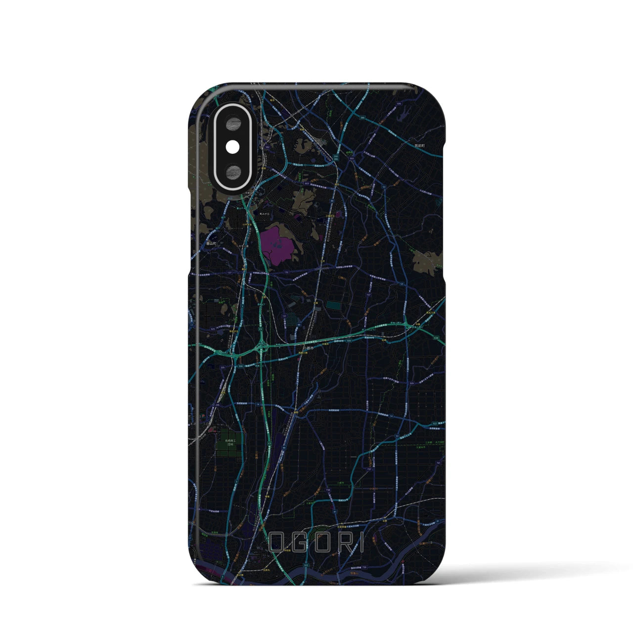 【小郡(福岡県)】地図柄iPhoneケース(バックカバータイプ)