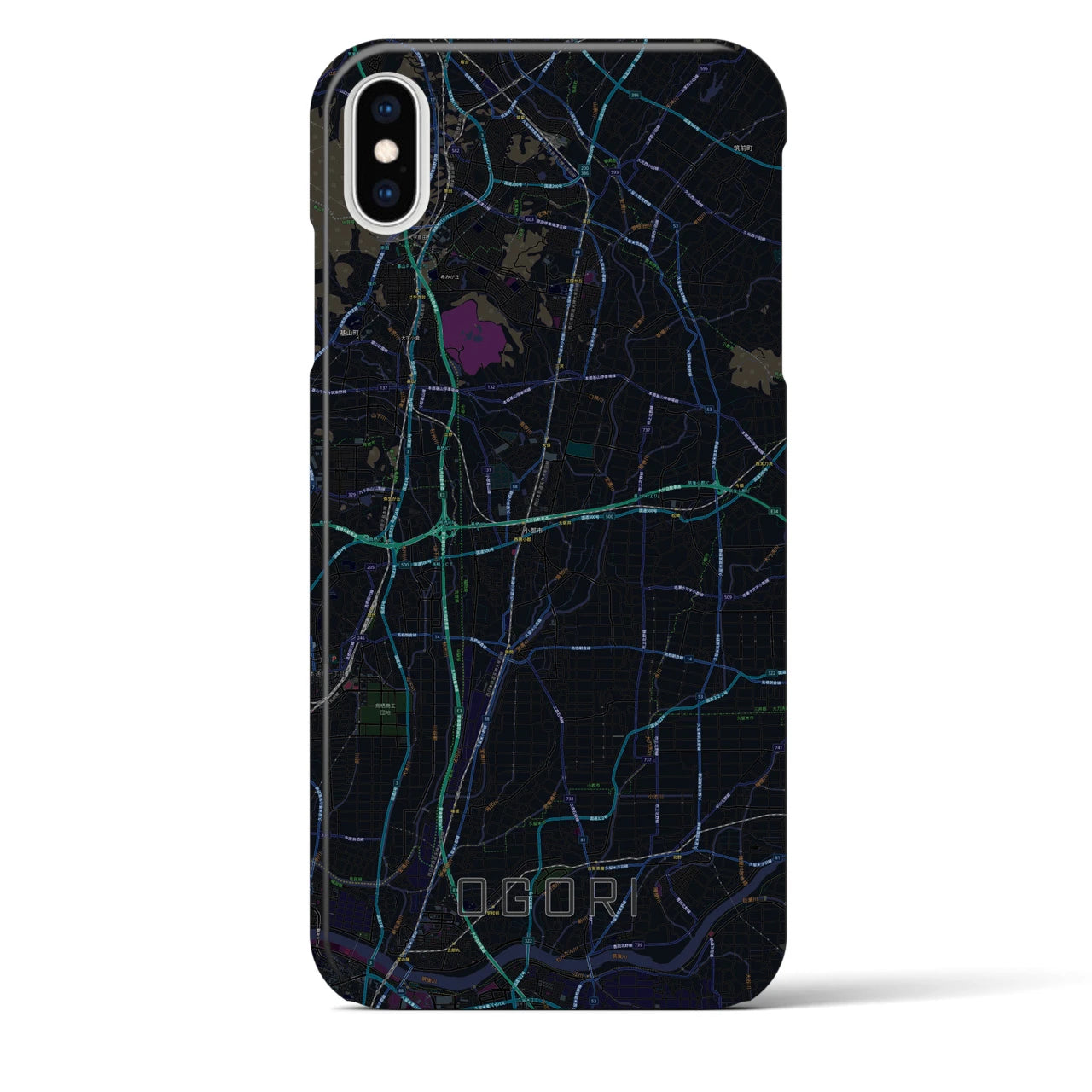 【小郡(福岡県)】地図柄iPhoneケース(バックカバータイプ)