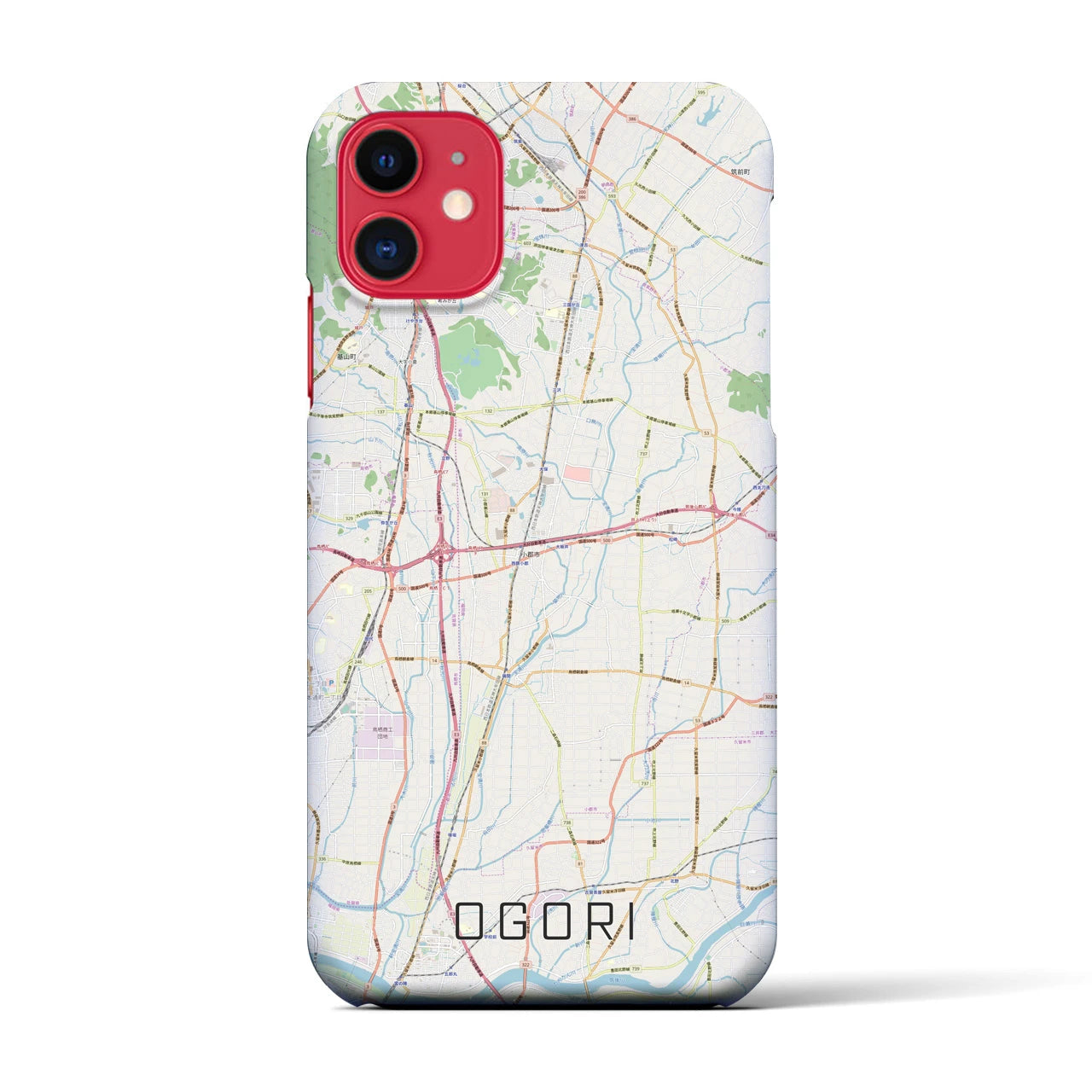 【小郡(福岡県)】地図柄iPhoneケース(バックカバータイプ)