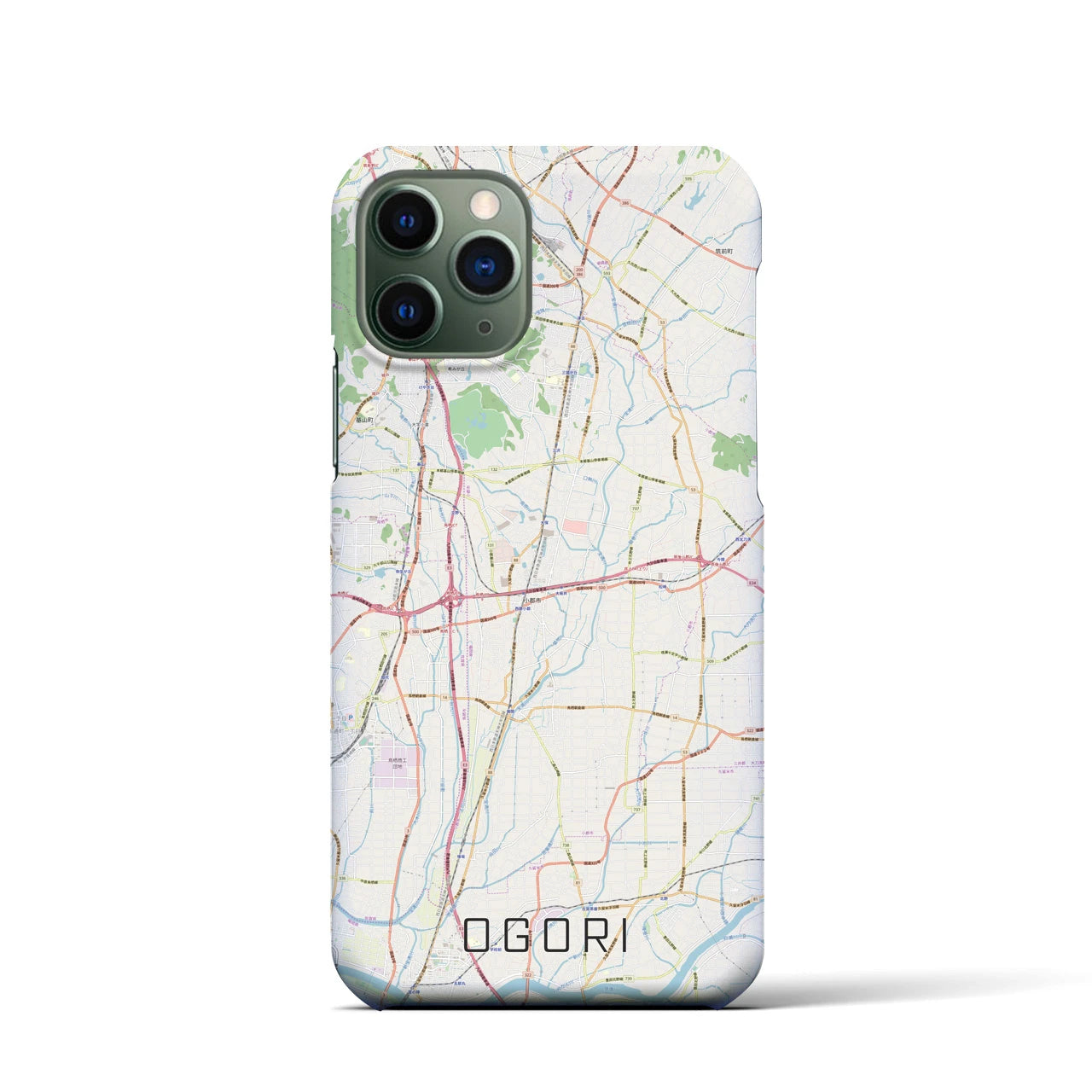 【小郡(福岡県)】地図柄iPhoneケース(バックカバータイプ)