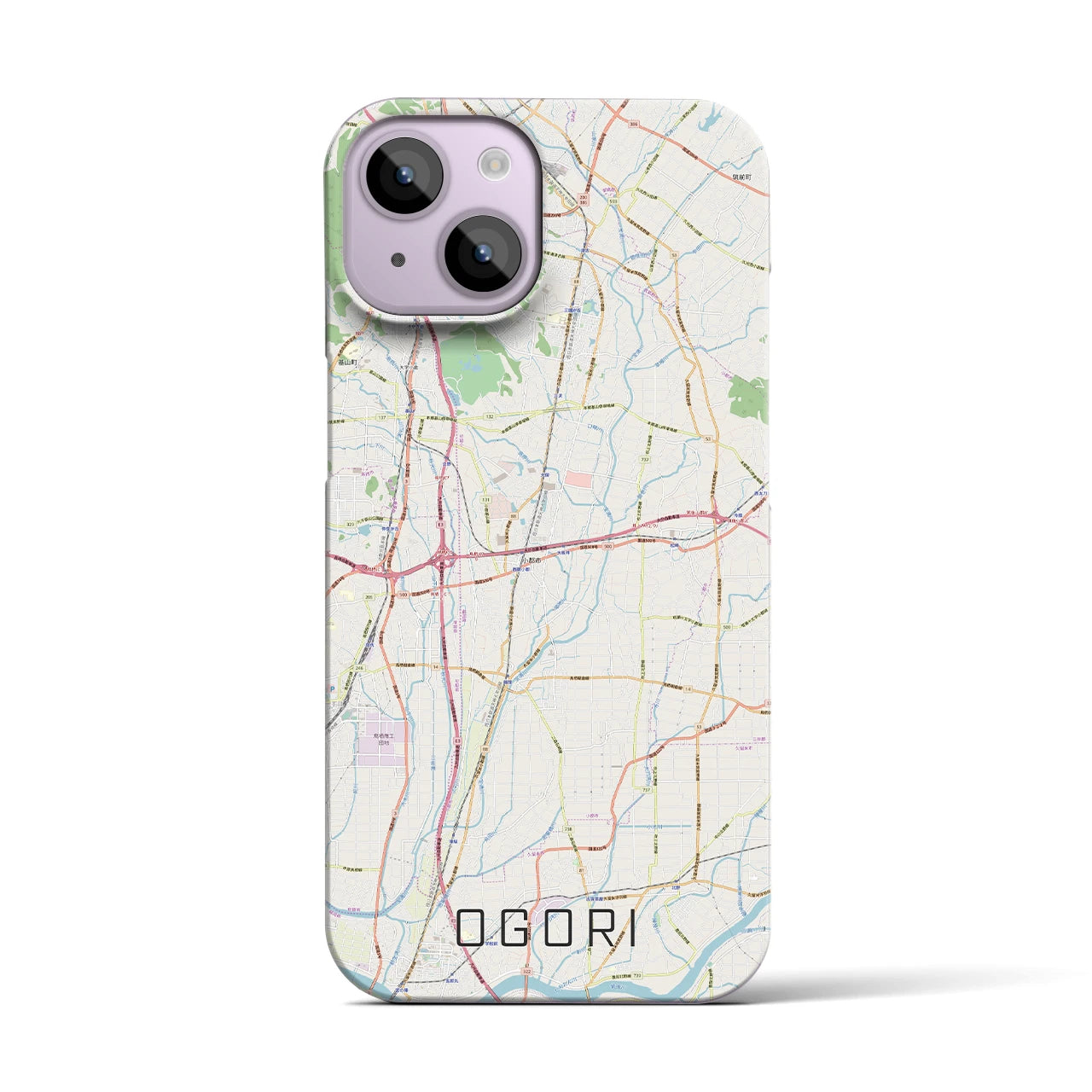 【小郡(福岡県)】地図柄iPhoneケース(バックカバータイプ)