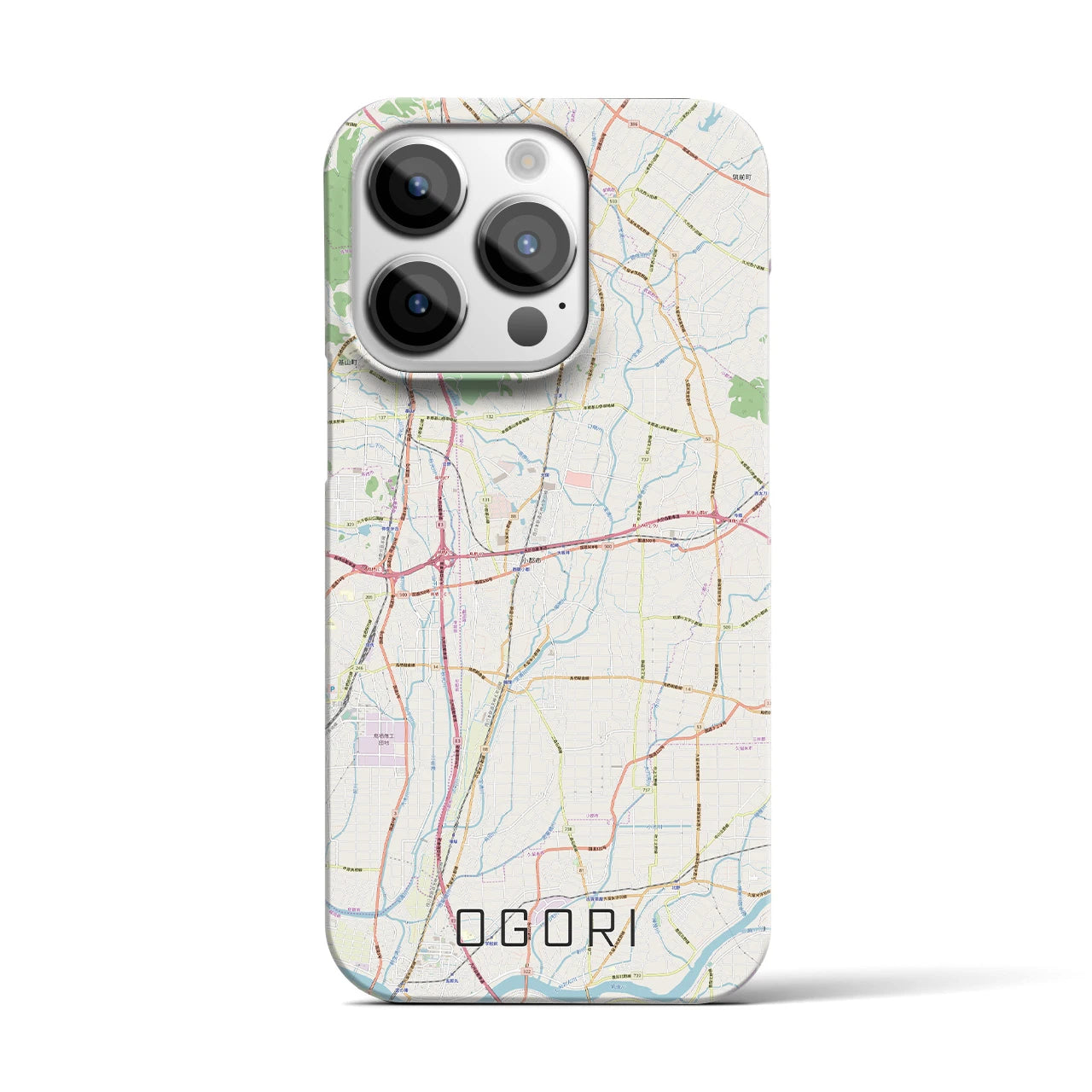 【小郡(福岡県)】地図柄iPhoneケース(バックカバータイプ)