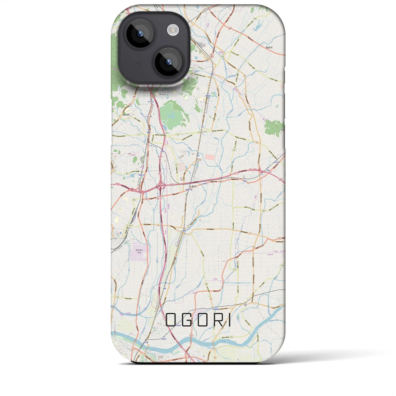 【小郡(福岡県)】地図柄iPhoneケース(バックカバータイプ)