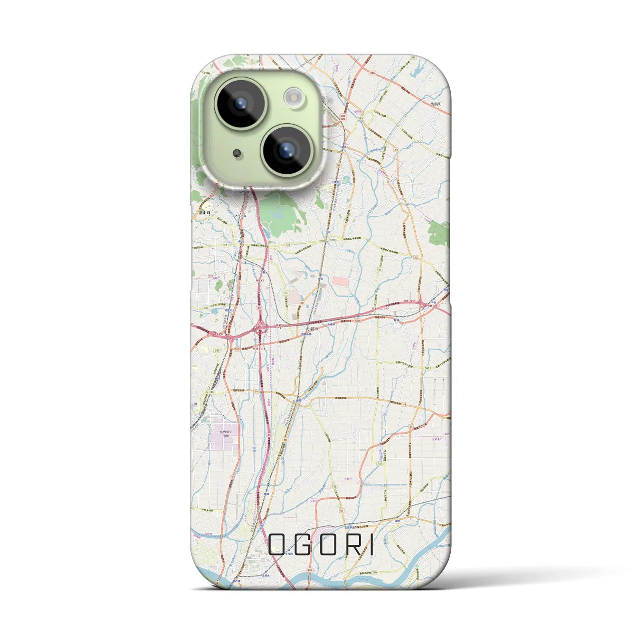 【小郡(福岡県)】地図柄iPhoneケース(バックカバータイプ)