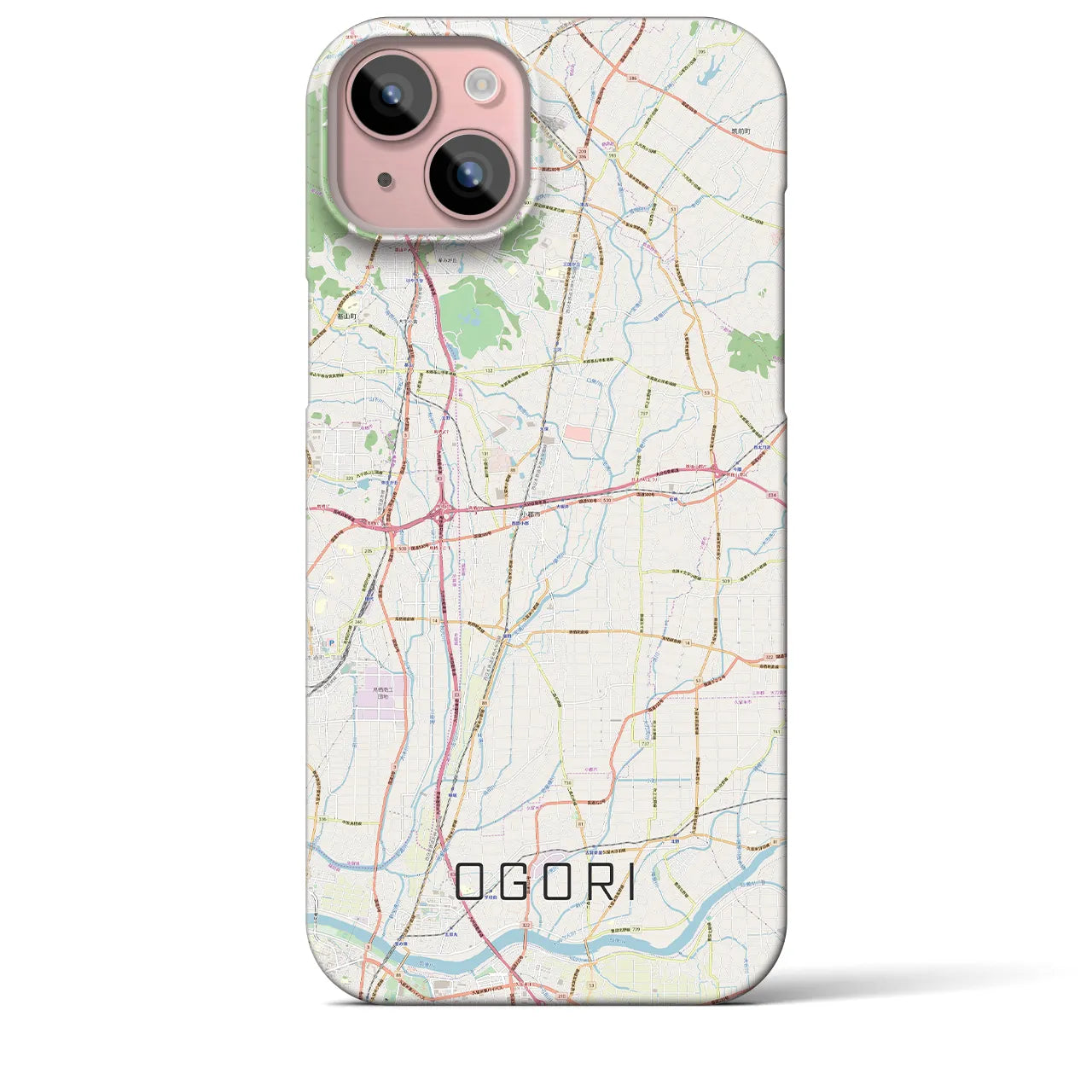【小郡(福岡県)】地図柄iPhoneケース(バックカバータイプ)
