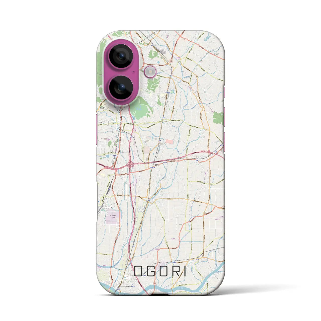 【小郡(福岡県)】地図柄iPhoneケース(バックカバータイプ)