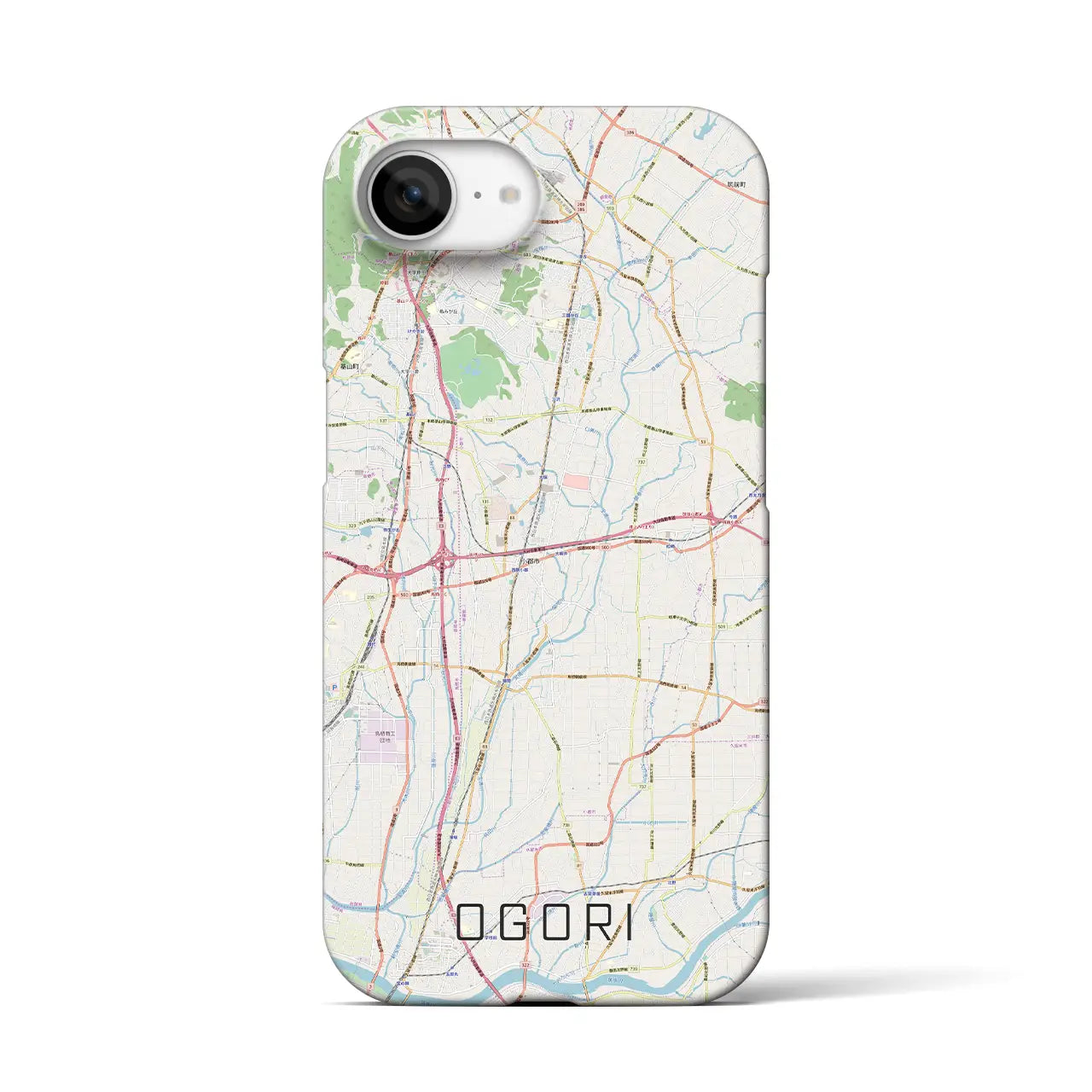 【小郡(福岡県)】地図柄iPhoneケース(バックカバータイプ)