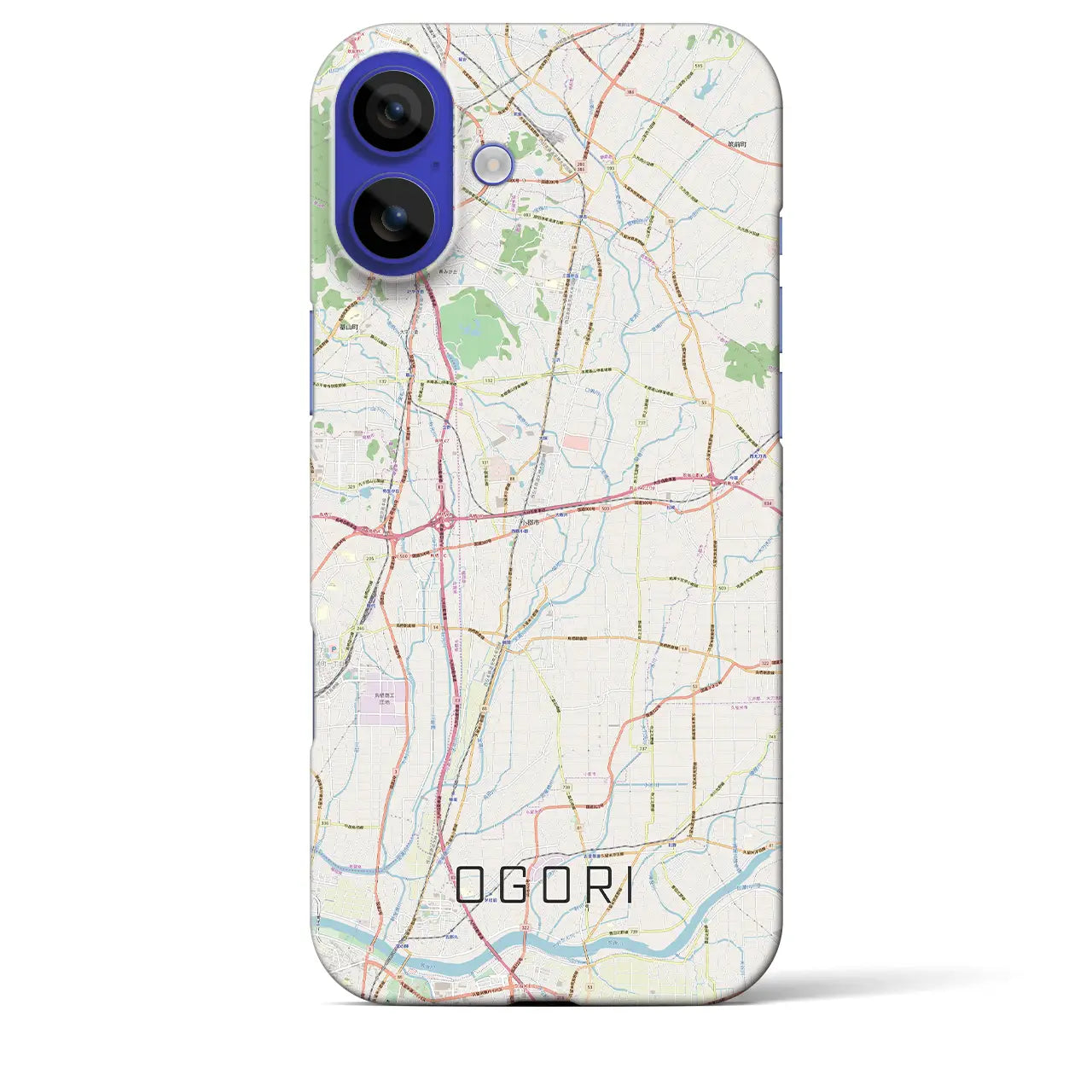 【小郡(福岡県)】地図柄iPhoneケース(バックカバータイプ)ナチュラル・iPhone 16 Pro Max 用