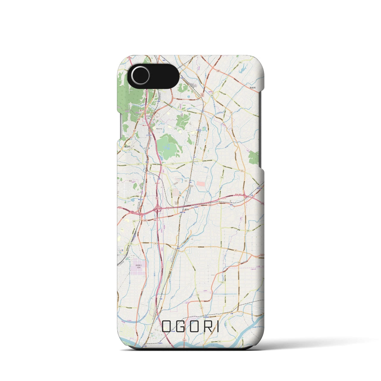 【小郡(福岡県)】地図柄iPhoneケース(バックカバータイプ)