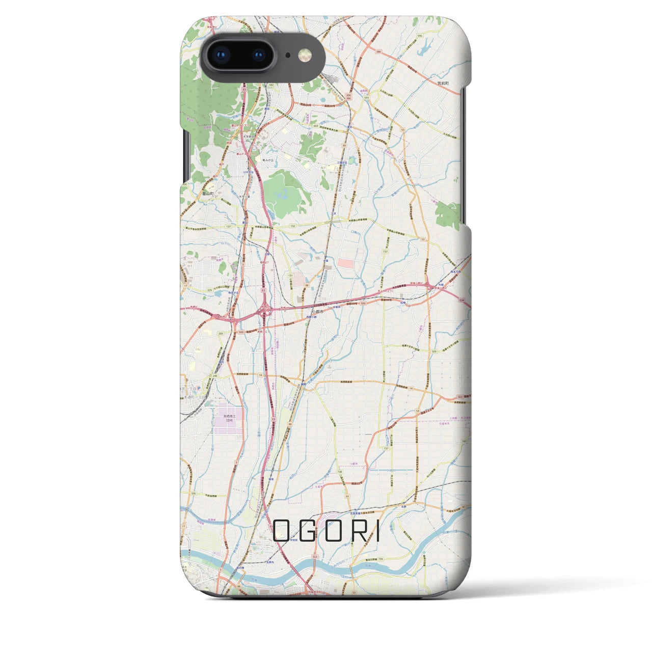 【小郡(福岡県)】地図柄iPhoneケース(バックカバータイプ)