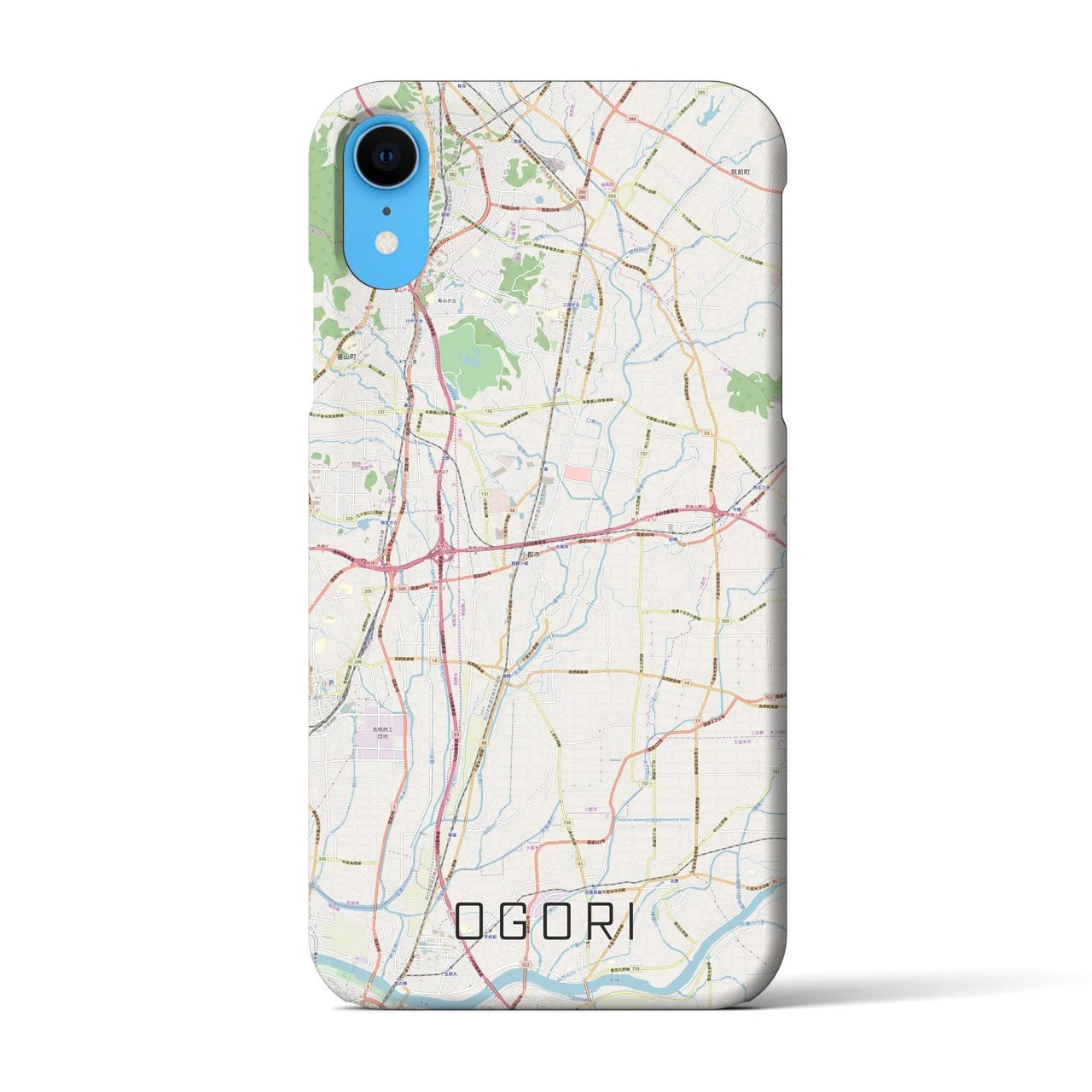 【小郡(福岡県)】地図柄iPhoneケース(バックカバータイプ)