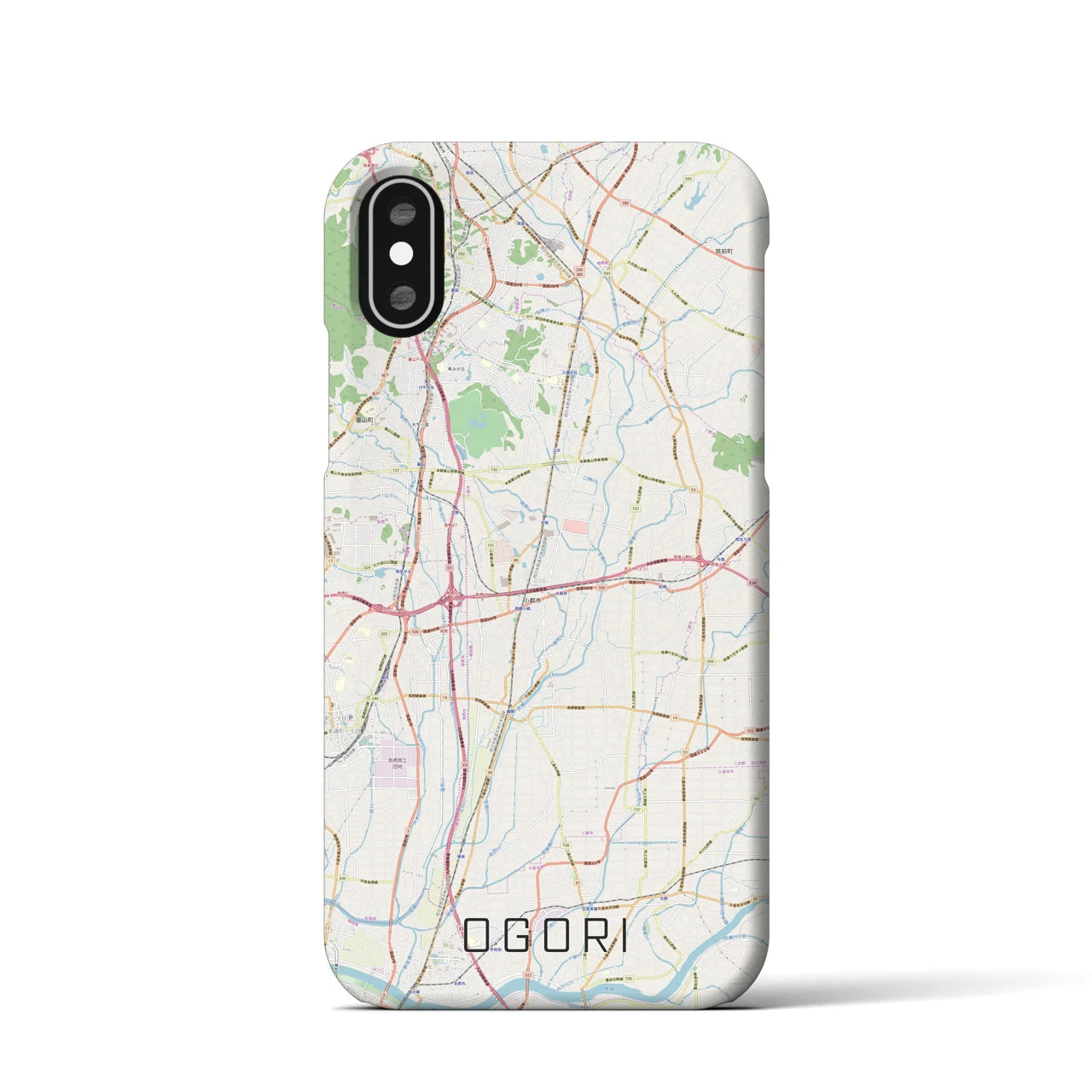 【小郡(福岡県)】地図柄iPhoneケース(バックカバータイプ)