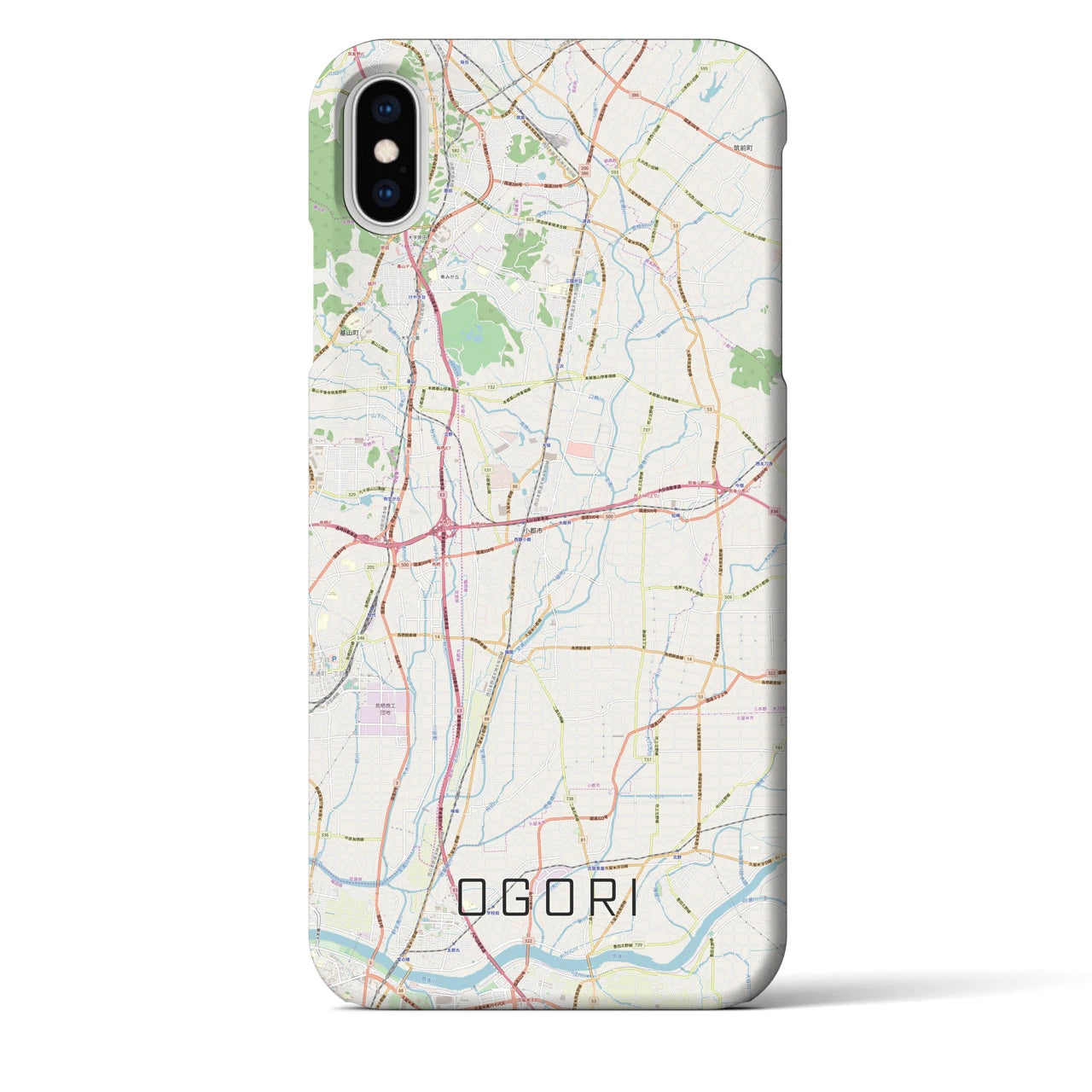 【小郡(福岡県)】地図柄iPhoneケース(バックカバータイプ)