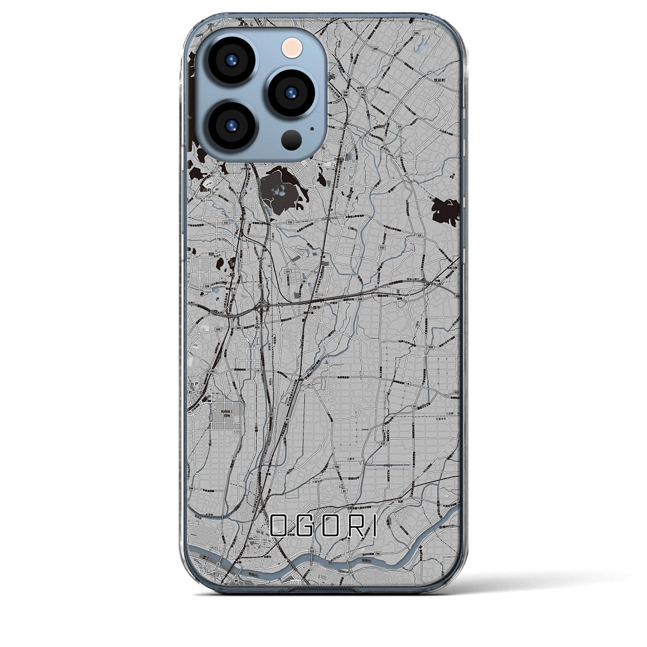 【小郡(福岡県)】地図柄iPhoneケース(クリアタイプ)