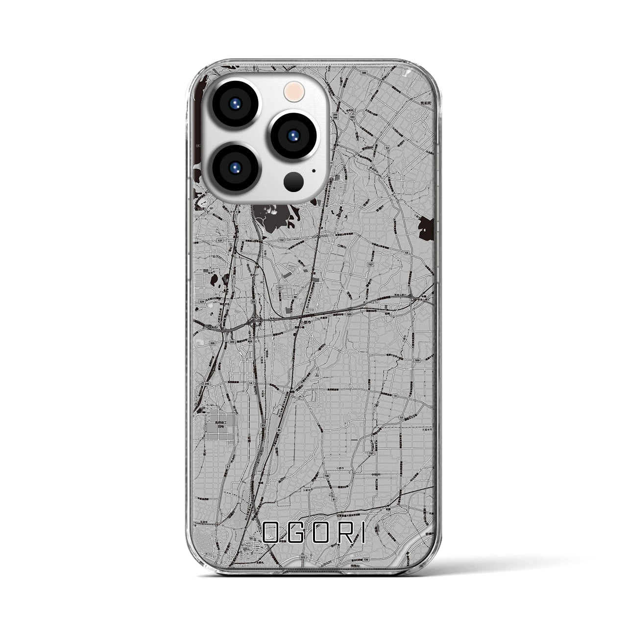 【小郡(福岡県)】地図柄iPhoneケース(クリアタイプ)