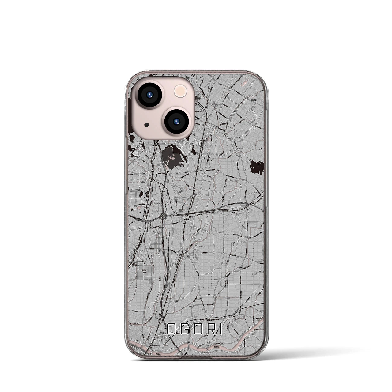 【小郡(福岡県)】地図柄iPhoneケース(クリアタイプ)