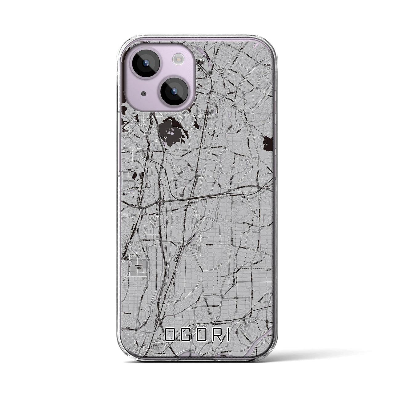 【小郡(福岡県)】地図柄iPhoneケース(クリアタイプ)