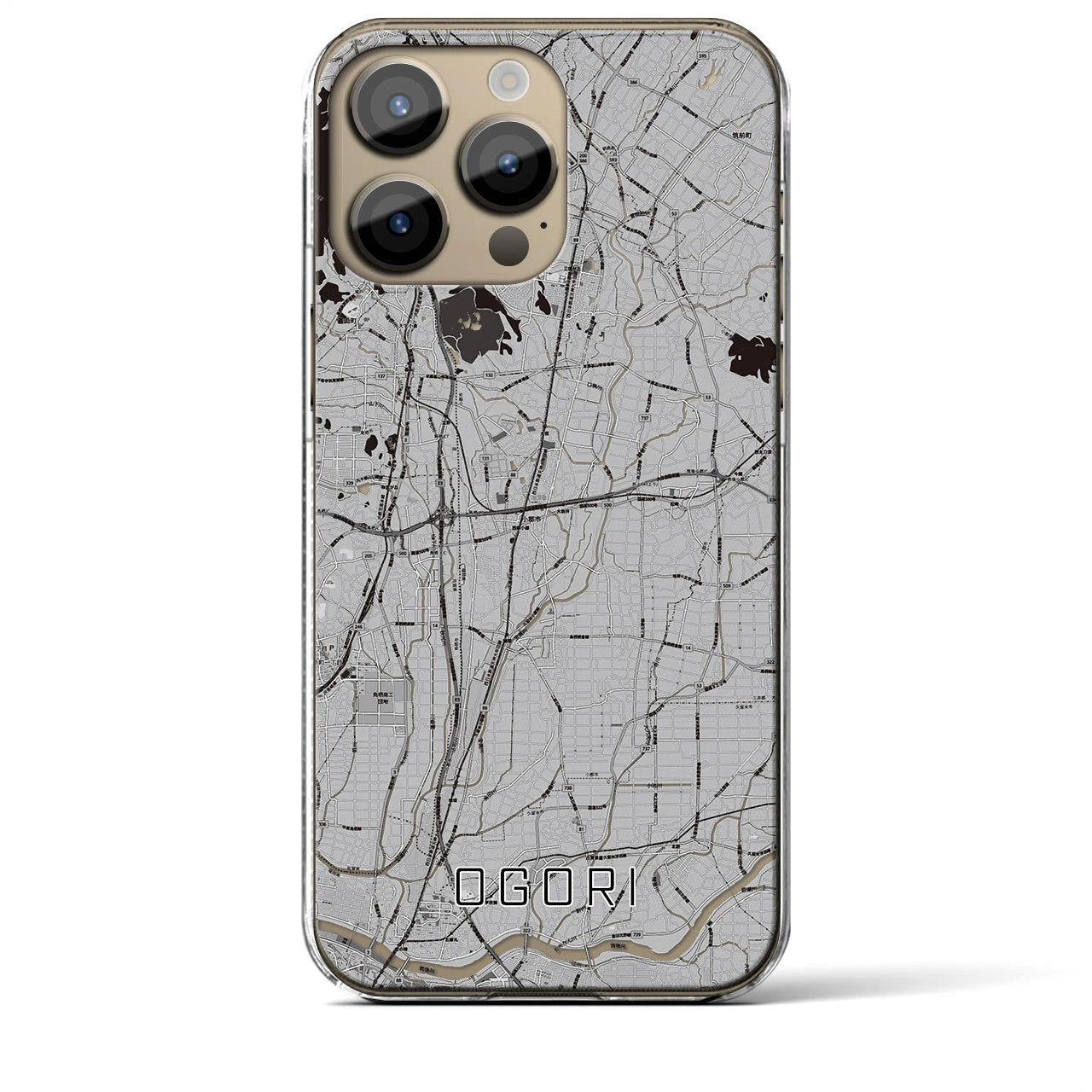 【小郡(福岡県)】地図柄iPhoneケース(クリアタイプ)