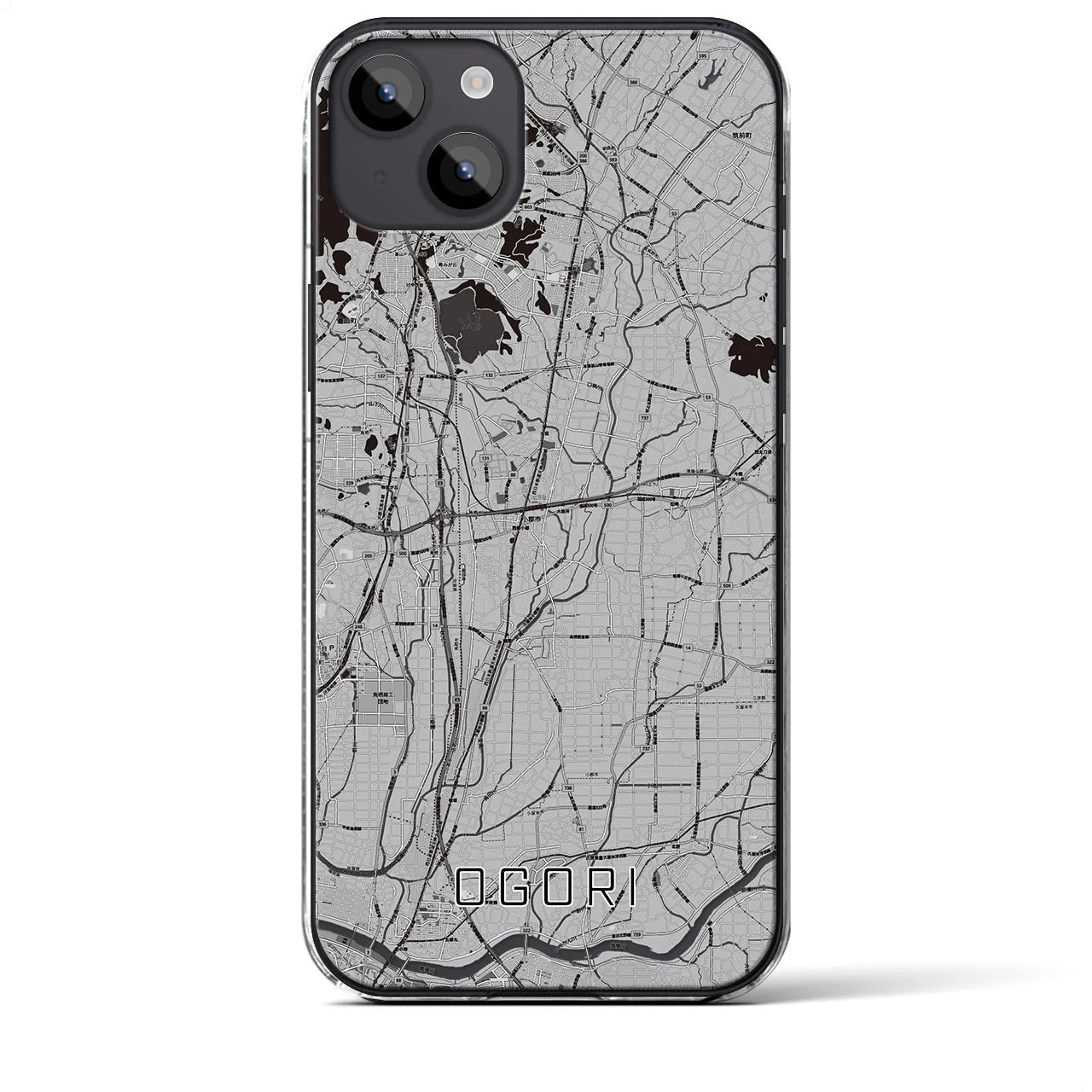 【小郡(福岡県)】地図柄iPhoneケース(クリアタイプ)