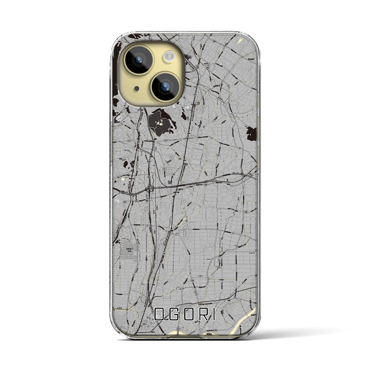 【小郡(福岡県)】地図柄iPhoneケース(クリアタイプ)