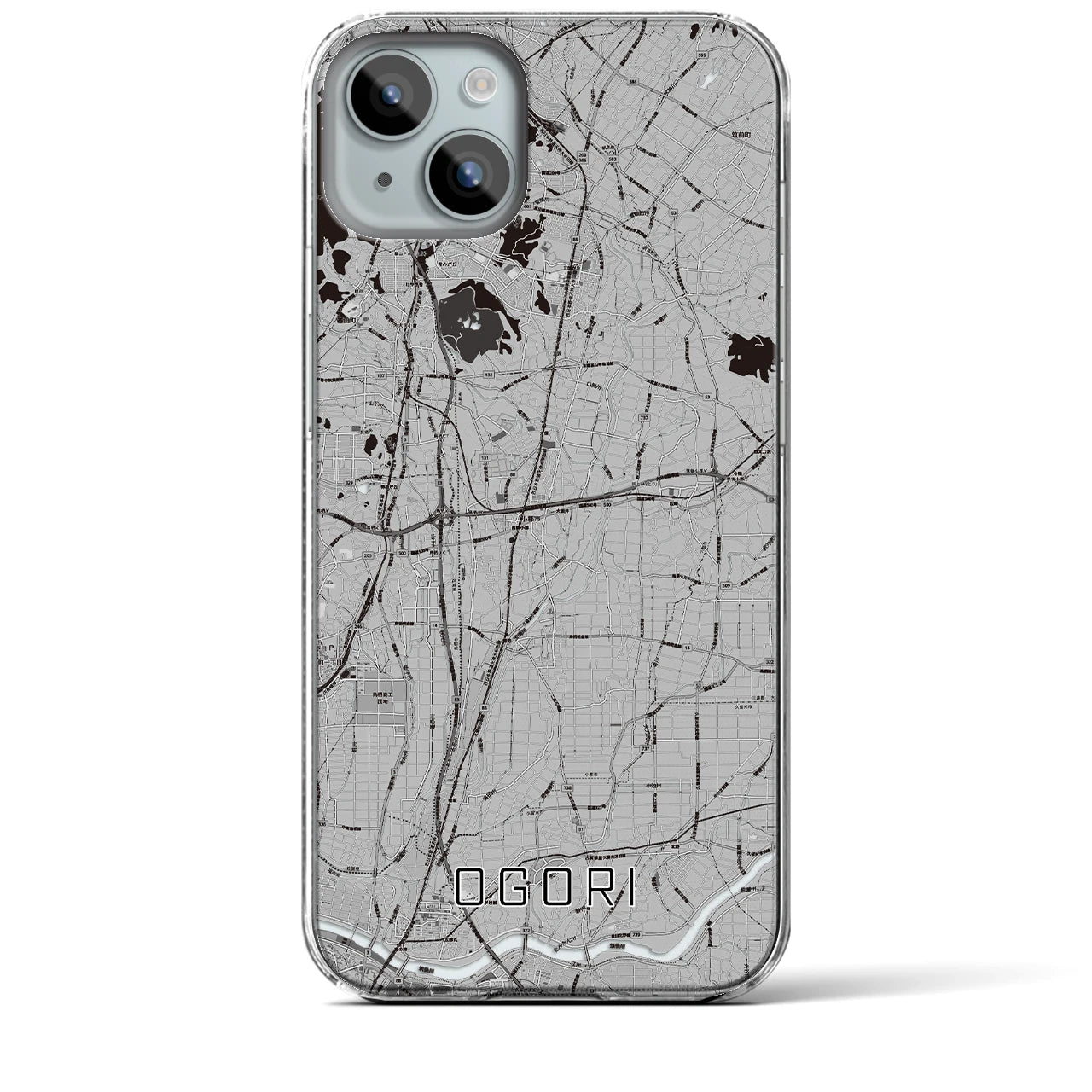 【小郡(福岡県)】地図柄iPhoneケース(クリアタイプ)