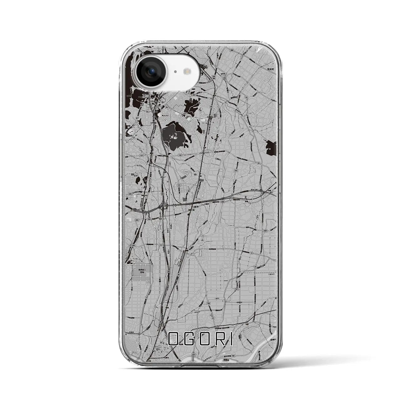 【小郡(福岡県)】地図柄iPhoneケース(クリアタイプ)