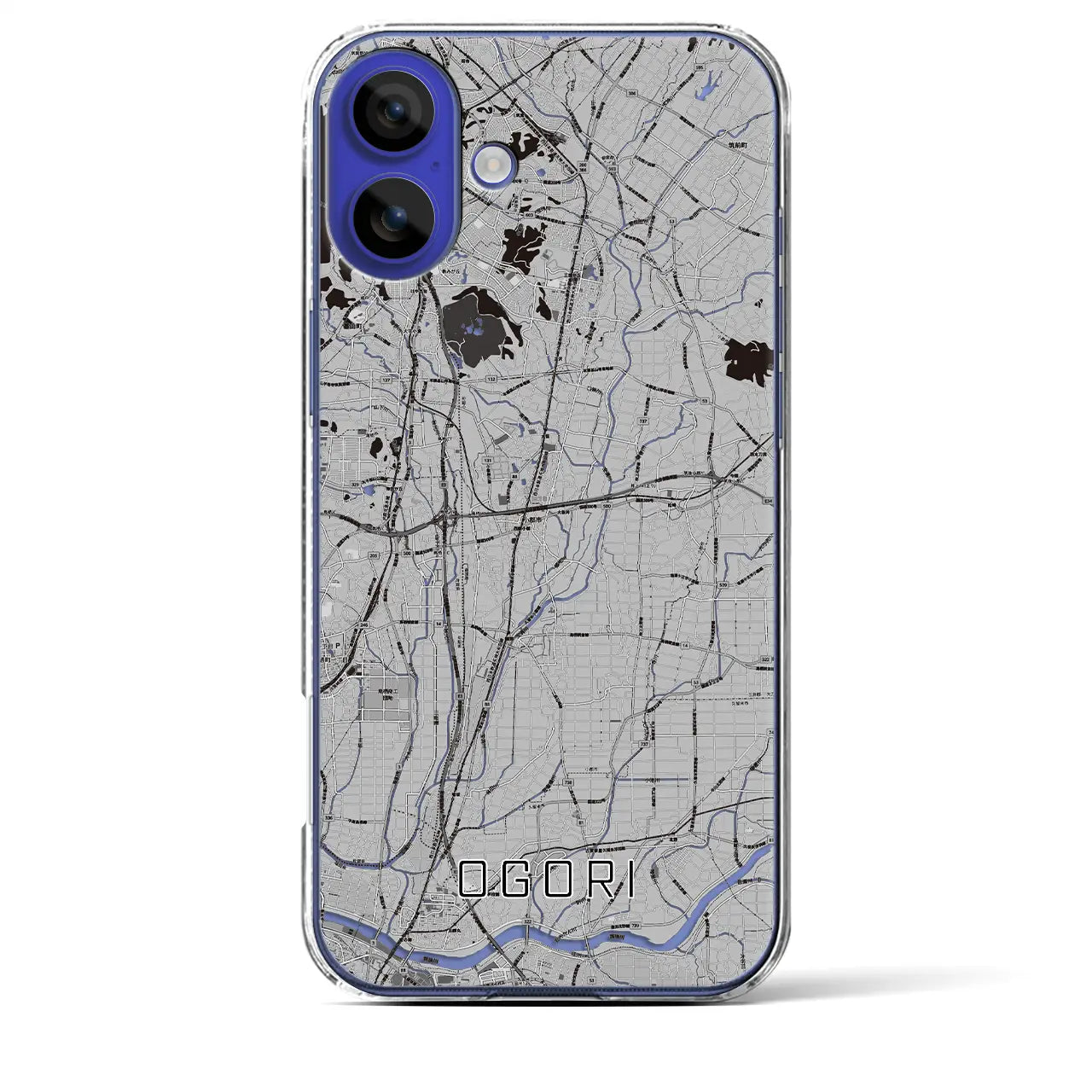 【小郡(福岡県)】地図柄iPhoneケース(クリアタイプ)