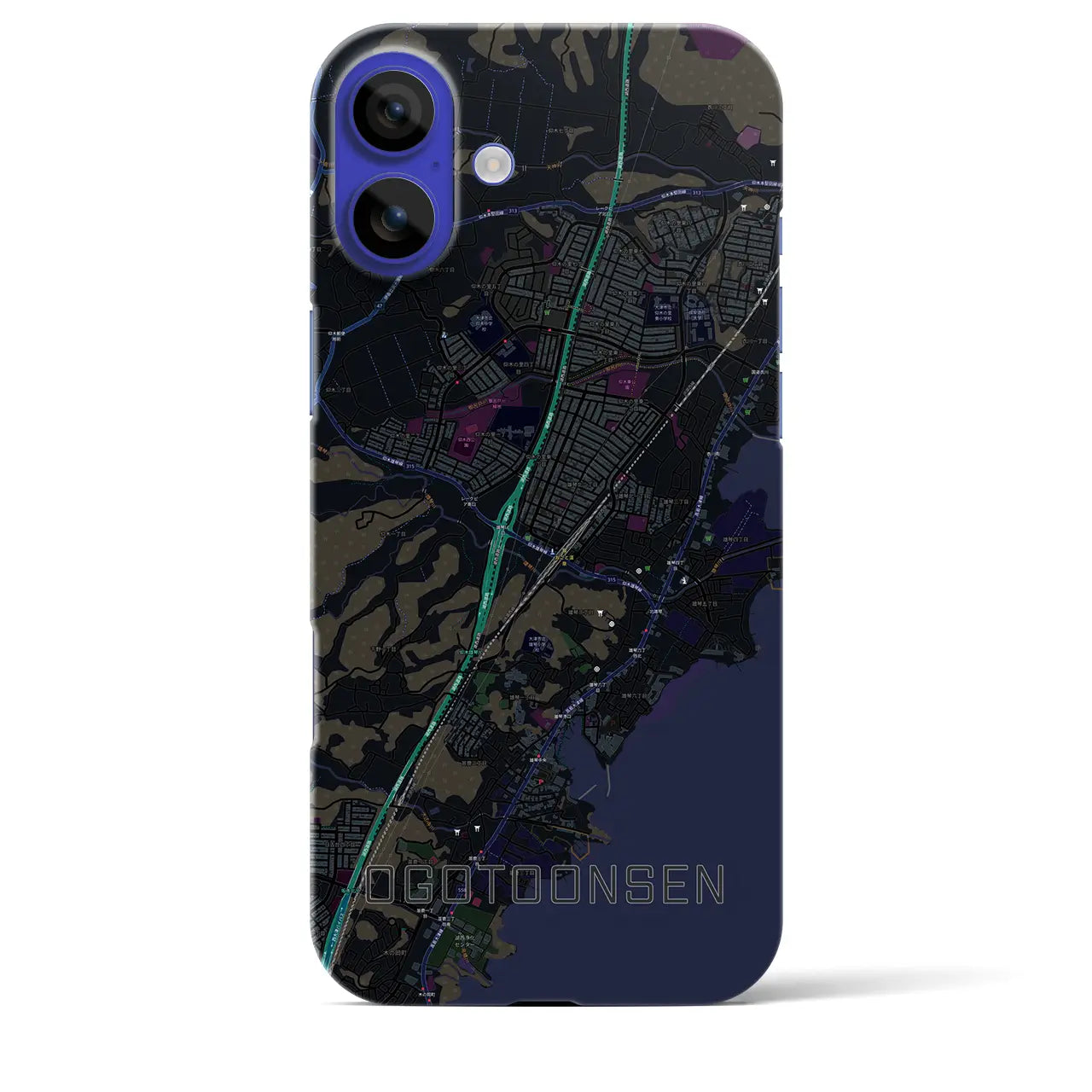 【おごと温泉(滋賀県)】地図柄iPhoneケース(バックカバータイプ)