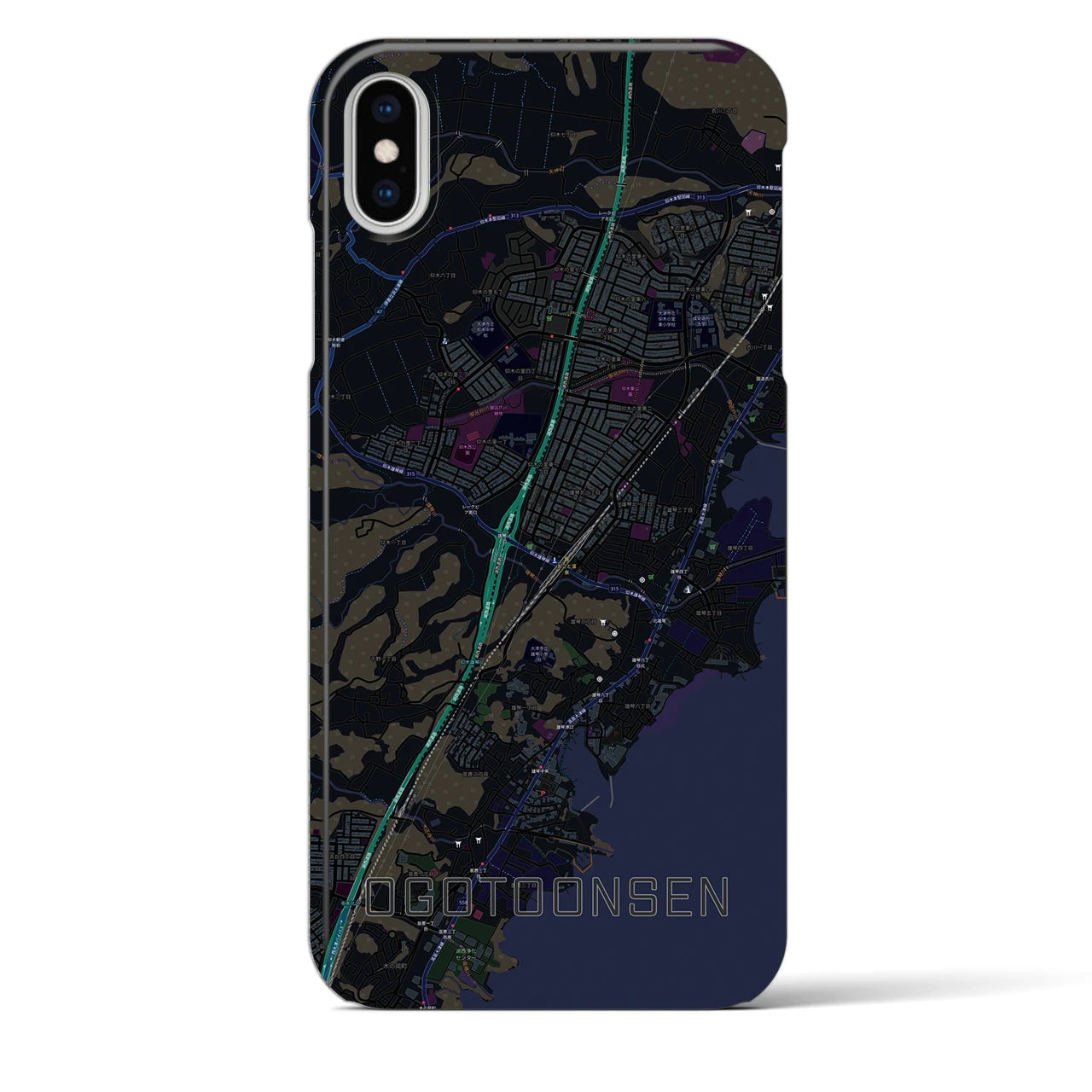 【おごと温泉(滋賀県)】地図柄iPhoneケース(バックカバータイプ)