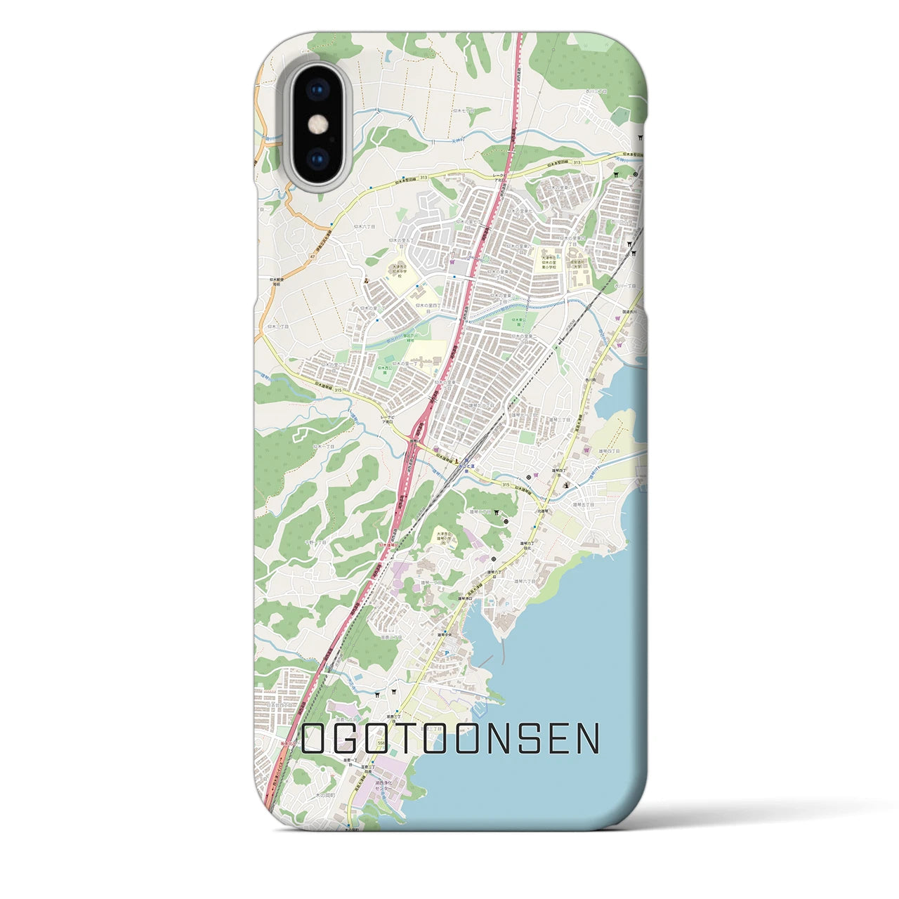 【おごと温泉(滋賀県)】地図柄iPhoneケース(バックカバータイプ)