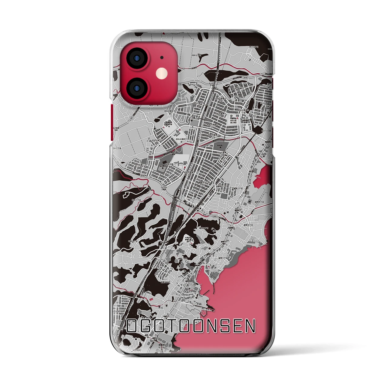 【おごと温泉(滋賀県)】地図柄iPhoneケース(クリアタイプ)