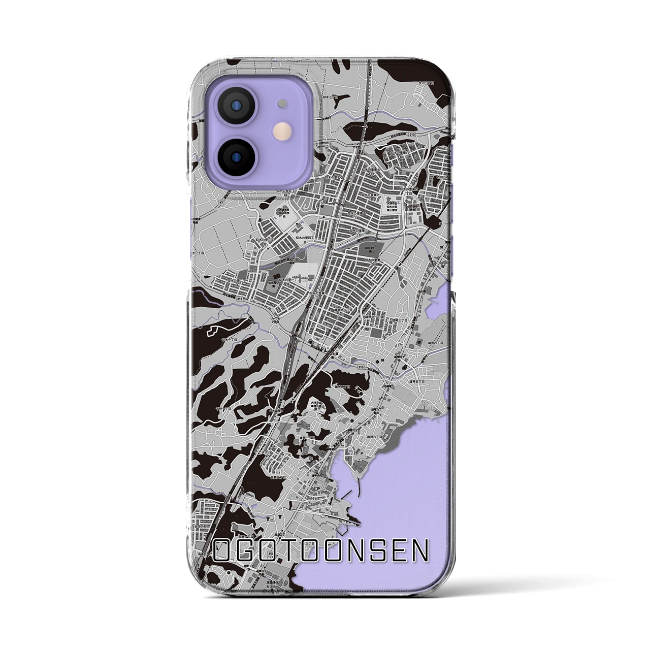 【おごと温泉(滋賀県)】地図柄iPhoneケース(クリアタイプ)