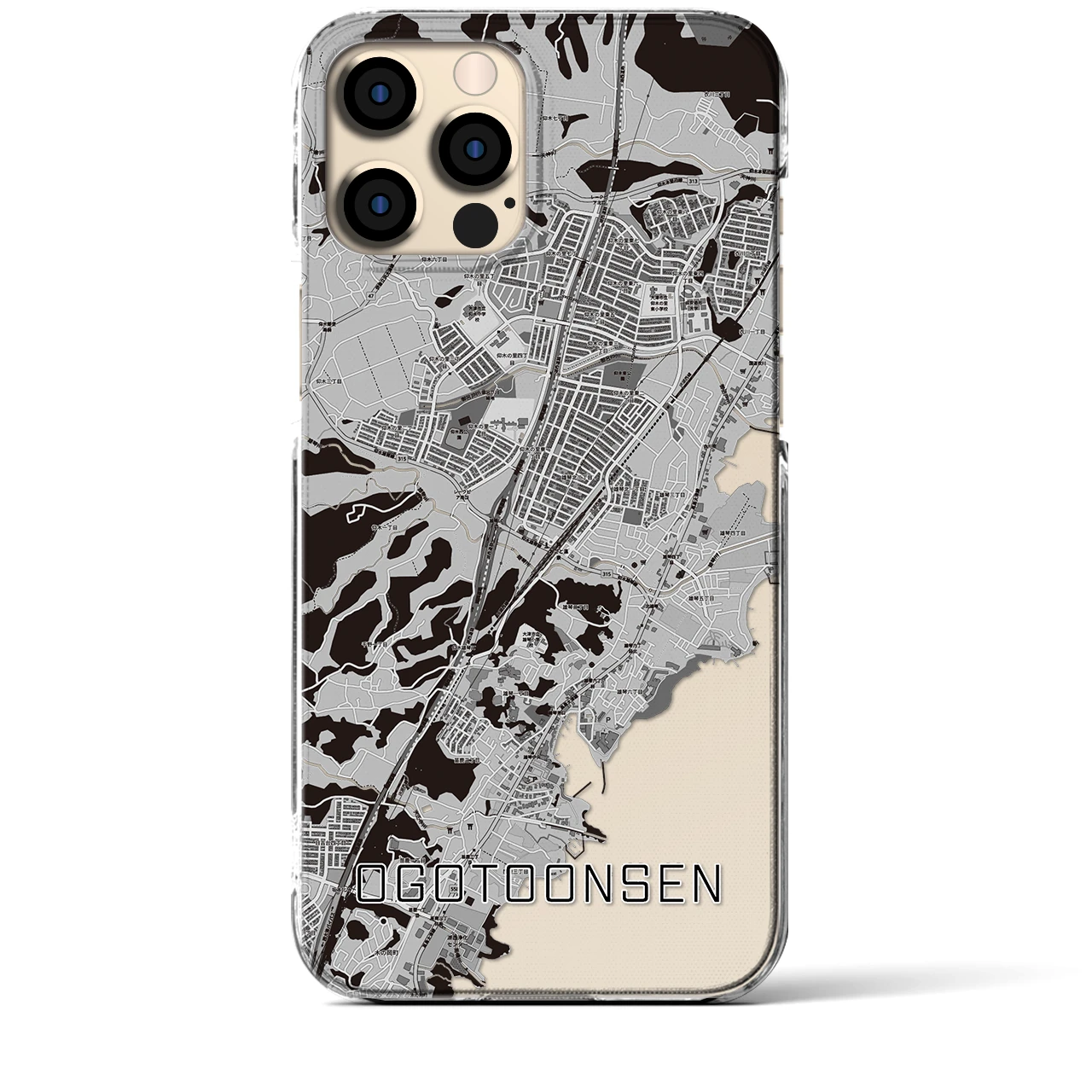 【おごと温泉(滋賀県)】地図柄iPhoneケース(クリアタイプ)