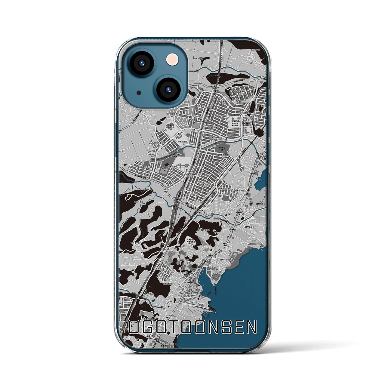【おごと温泉(滋賀県)】地図柄iPhoneケース(クリアタイプ)