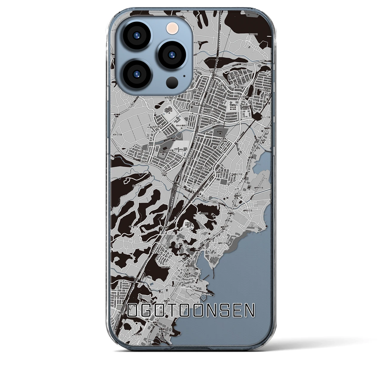 【おごと温泉(滋賀県)】地図柄iPhoneケース(クリアタイプ)