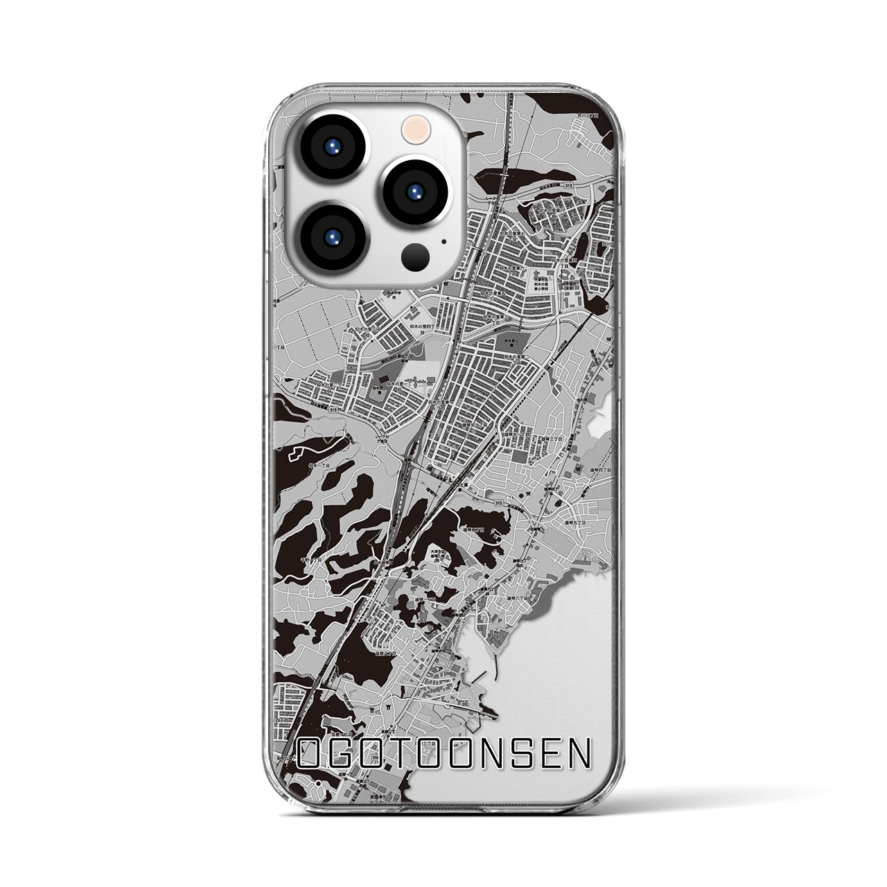 【おごと温泉(滋賀県)】地図柄iPhoneケース(クリアタイプ)
