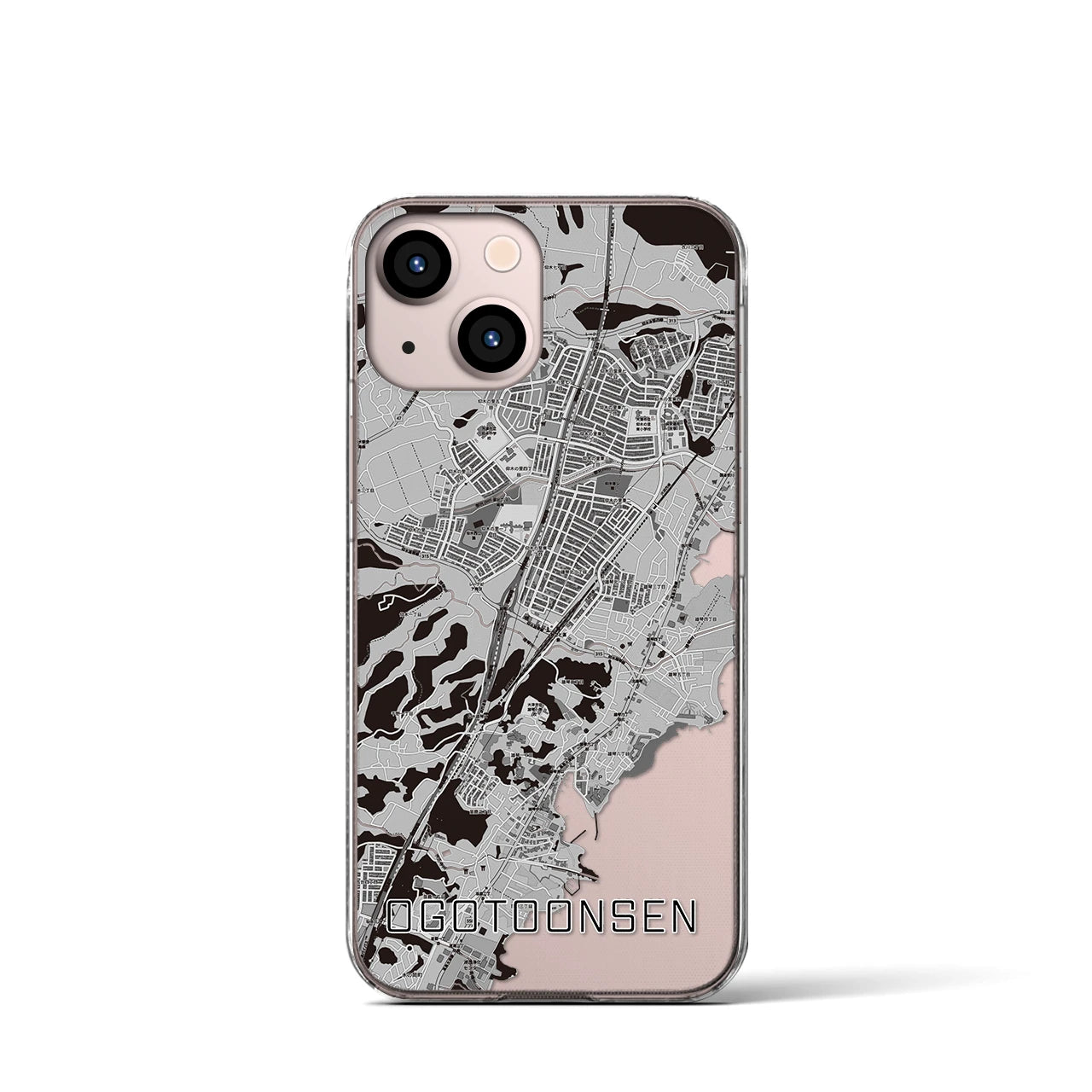 【おごと温泉(滋賀県)】地図柄iPhoneケース(クリアタイプ)