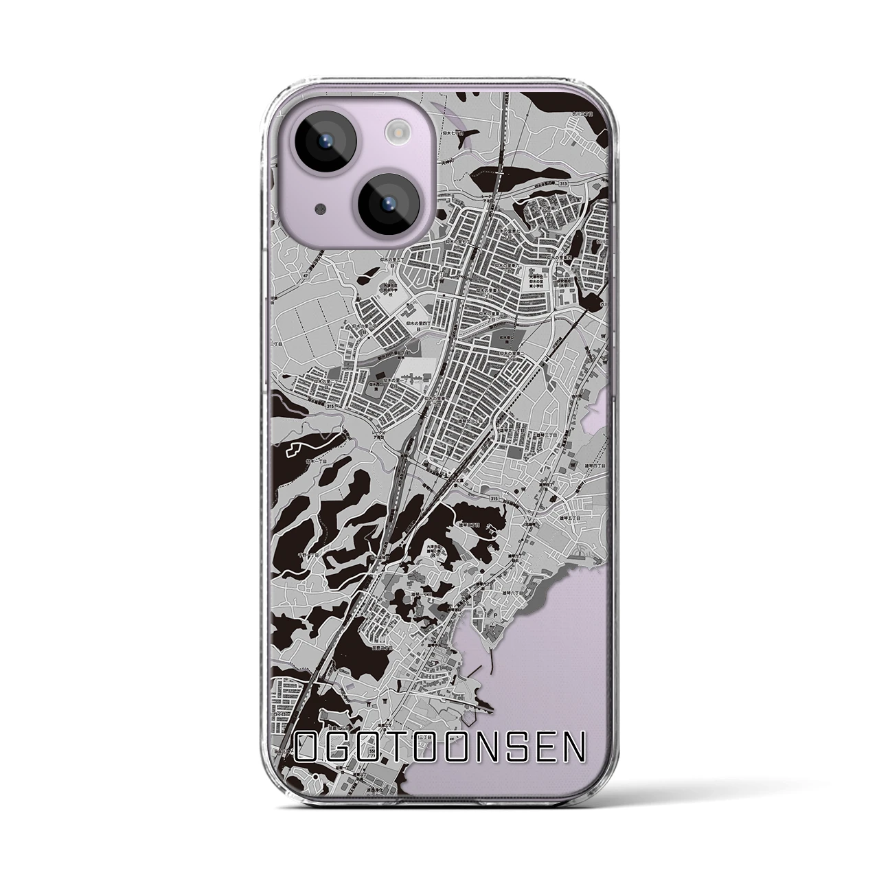 【おごと温泉(滋賀県)】地図柄iPhoneケース(クリアタイプ)