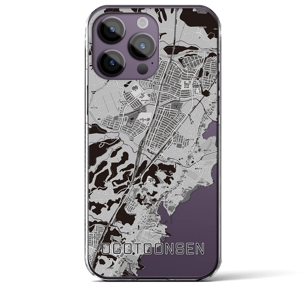 【おごと温泉(滋賀県)】地図柄iPhoneケース(クリアタイプ)