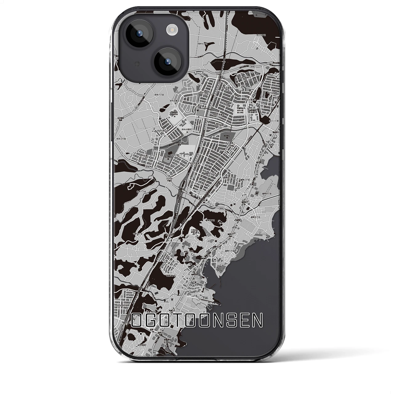 【おごと温泉(滋賀県)】地図柄iPhoneケース(クリアタイプ)