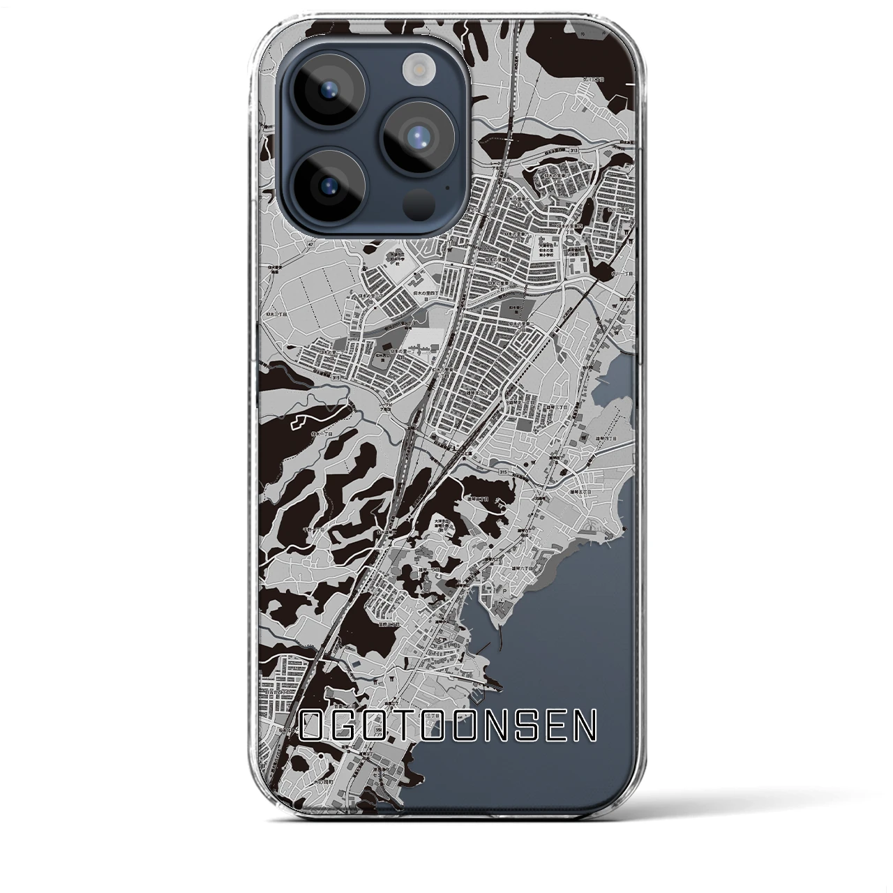 【おごと温泉(滋賀県)】地図柄iPhoneケース(クリアタイプ)