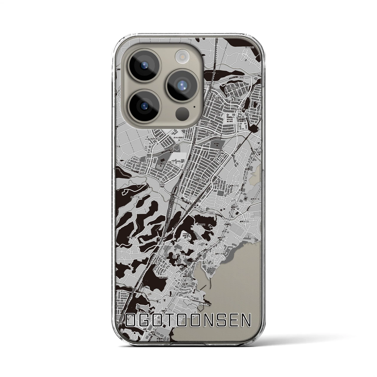 【おごと温泉(滋賀県)】地図柄iPhoneケース(クリアタイプ)
