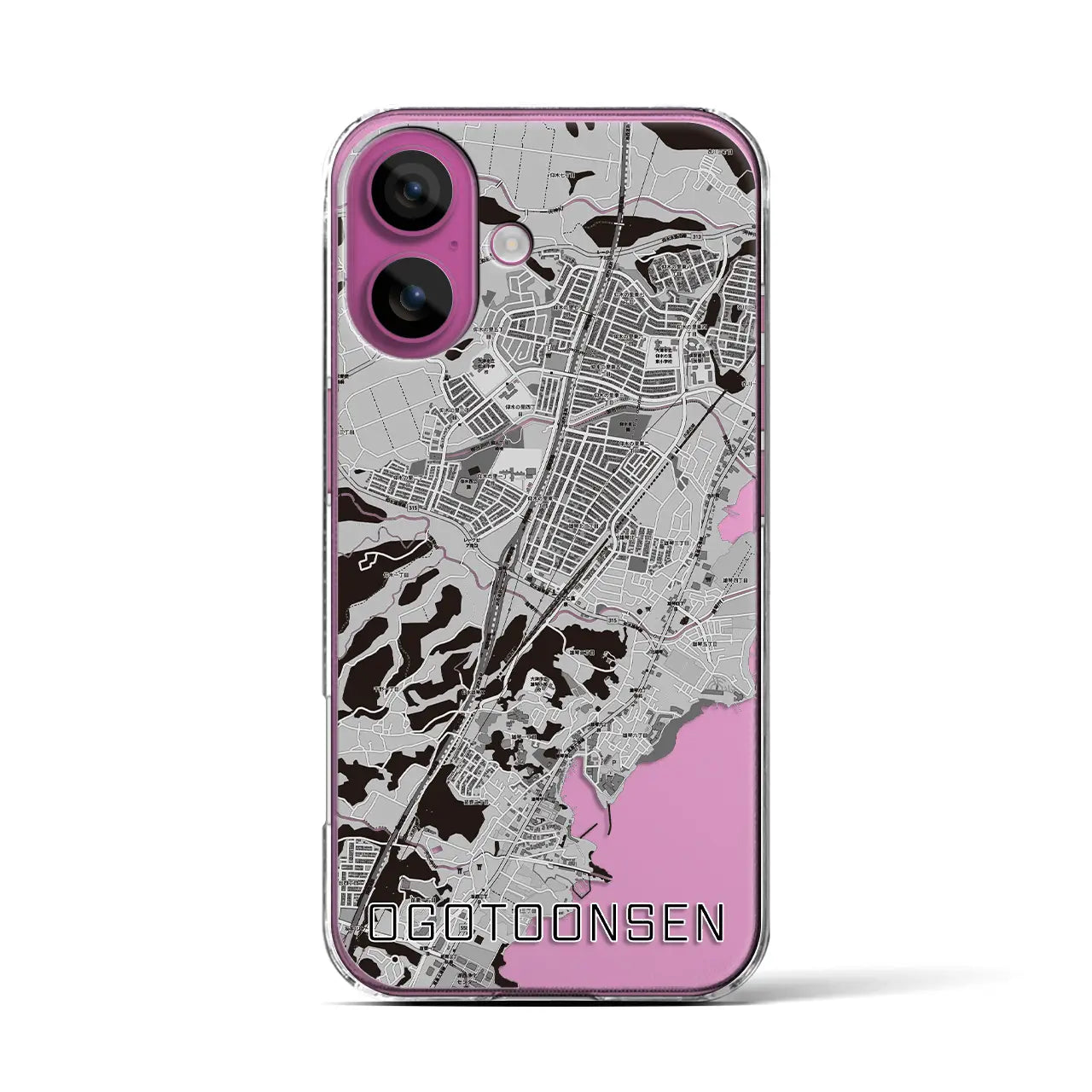 【おごと温泉(滋賀県)】地図柄iPhoneケース(クリアタイプ)