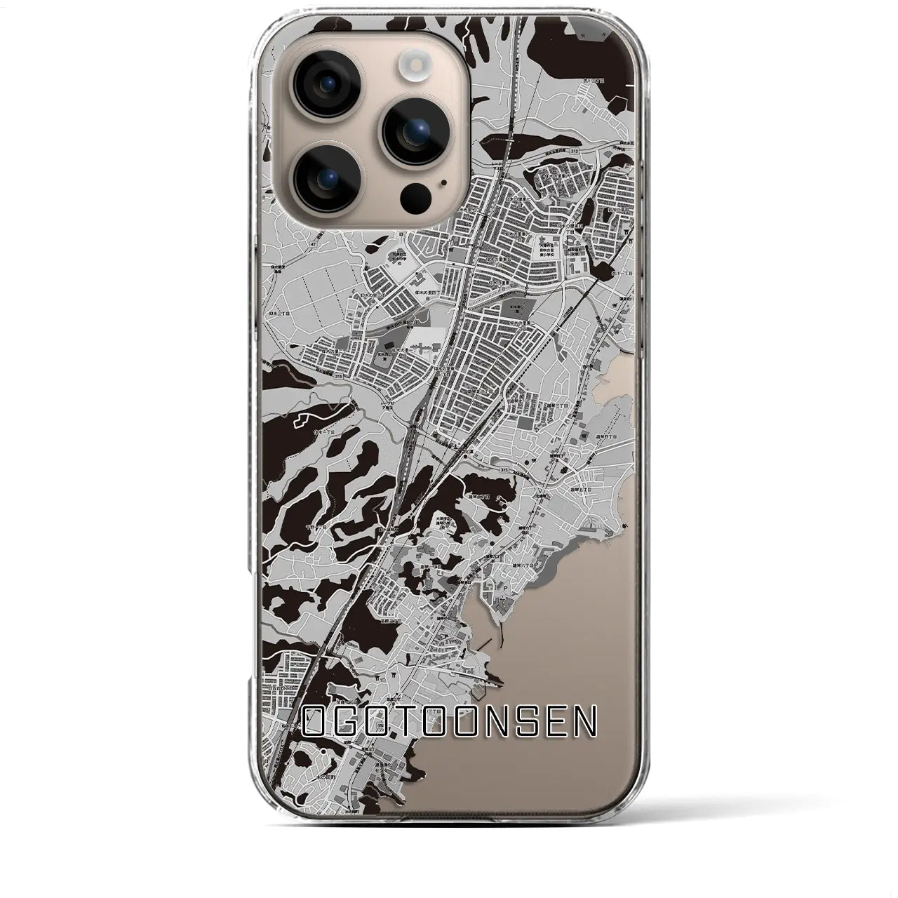 【おごと温泉(滋賀県)】地図柄iPhoneケース(クリアタイプ)